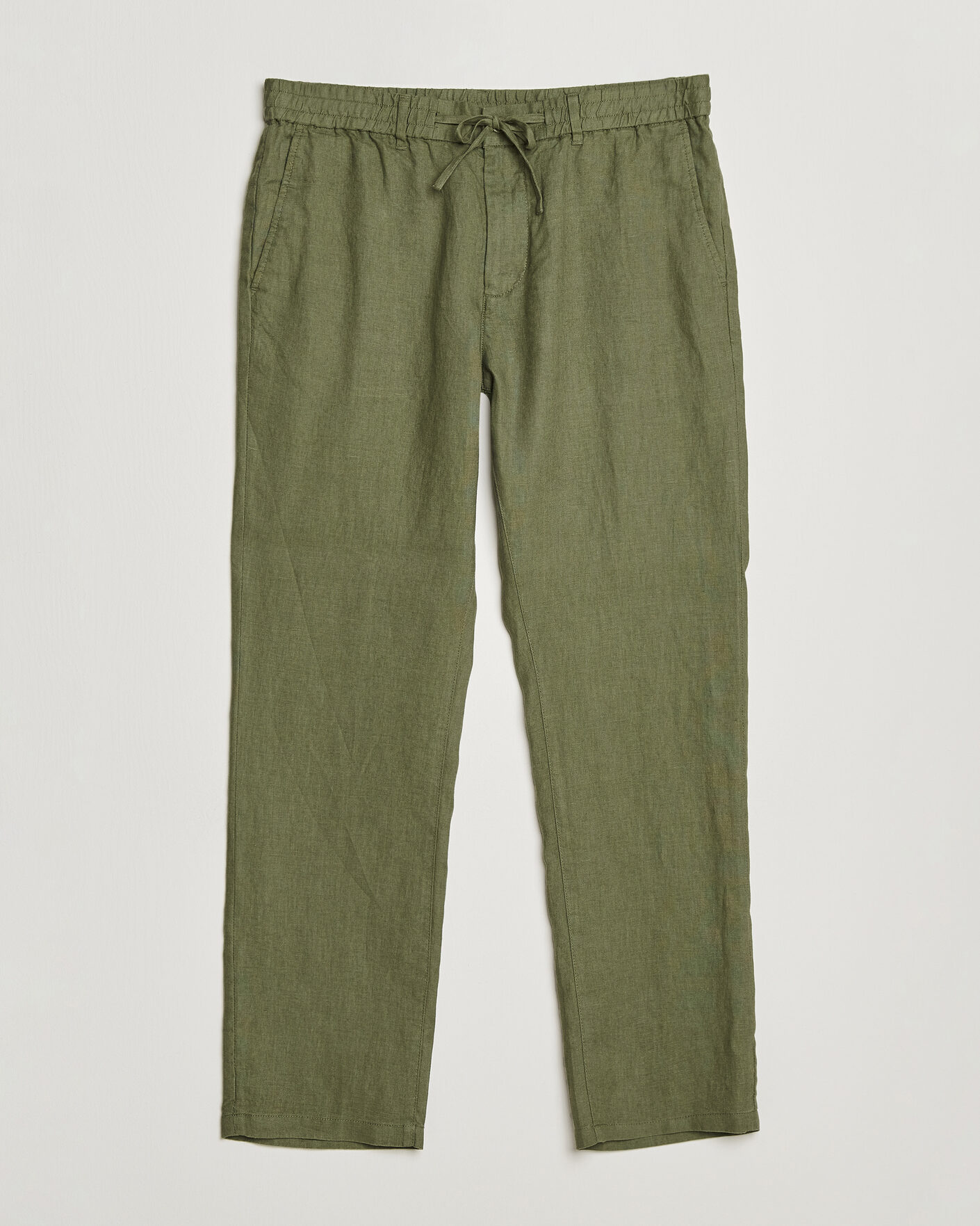 Uomini | Pantaloni | Gant | Regular Fit Linen Drawstring Pants Dry Herb Green