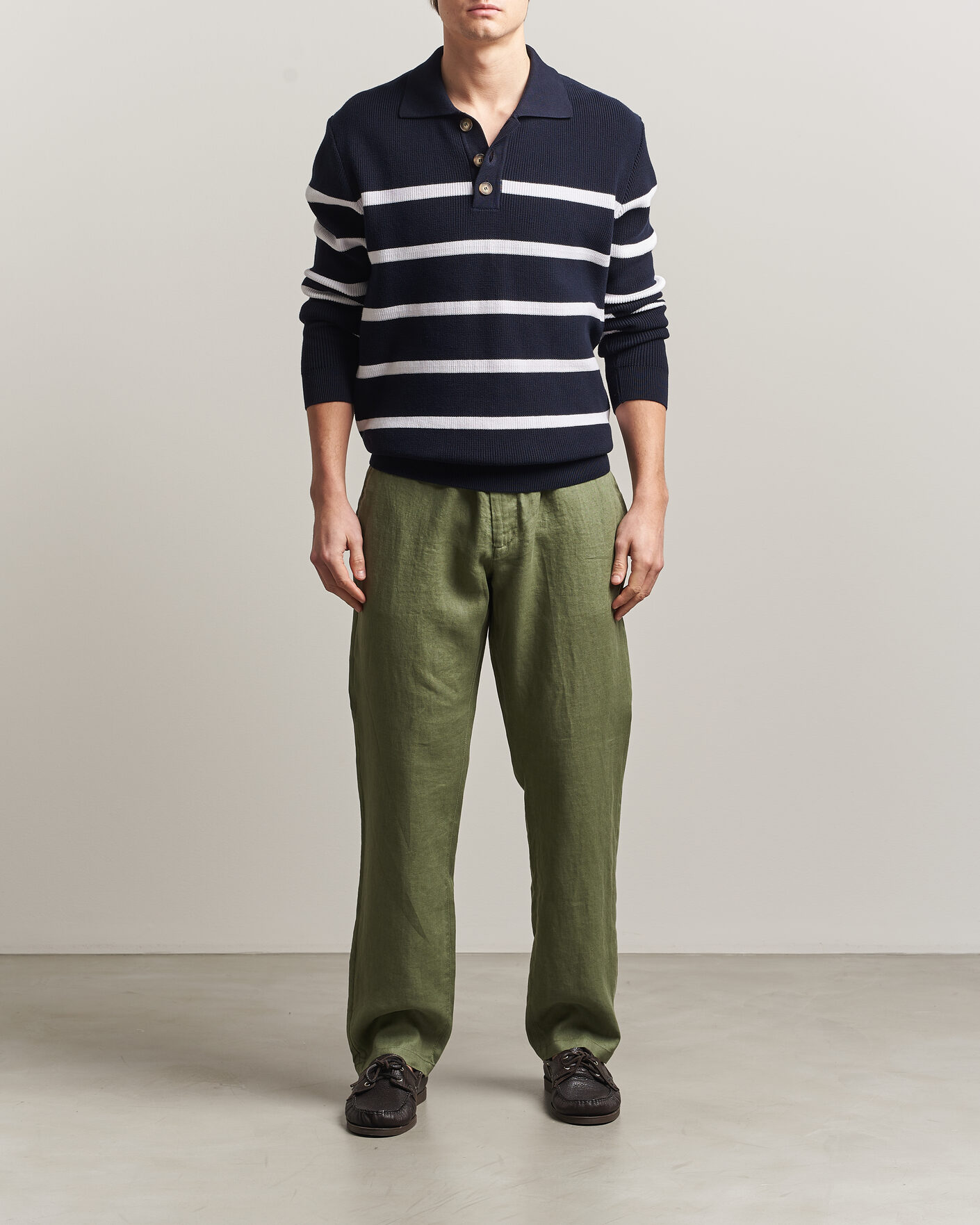 Uomini | Pantaloni | Gant | Regular Fit Linen Drawstring Pants Dry Herb Green