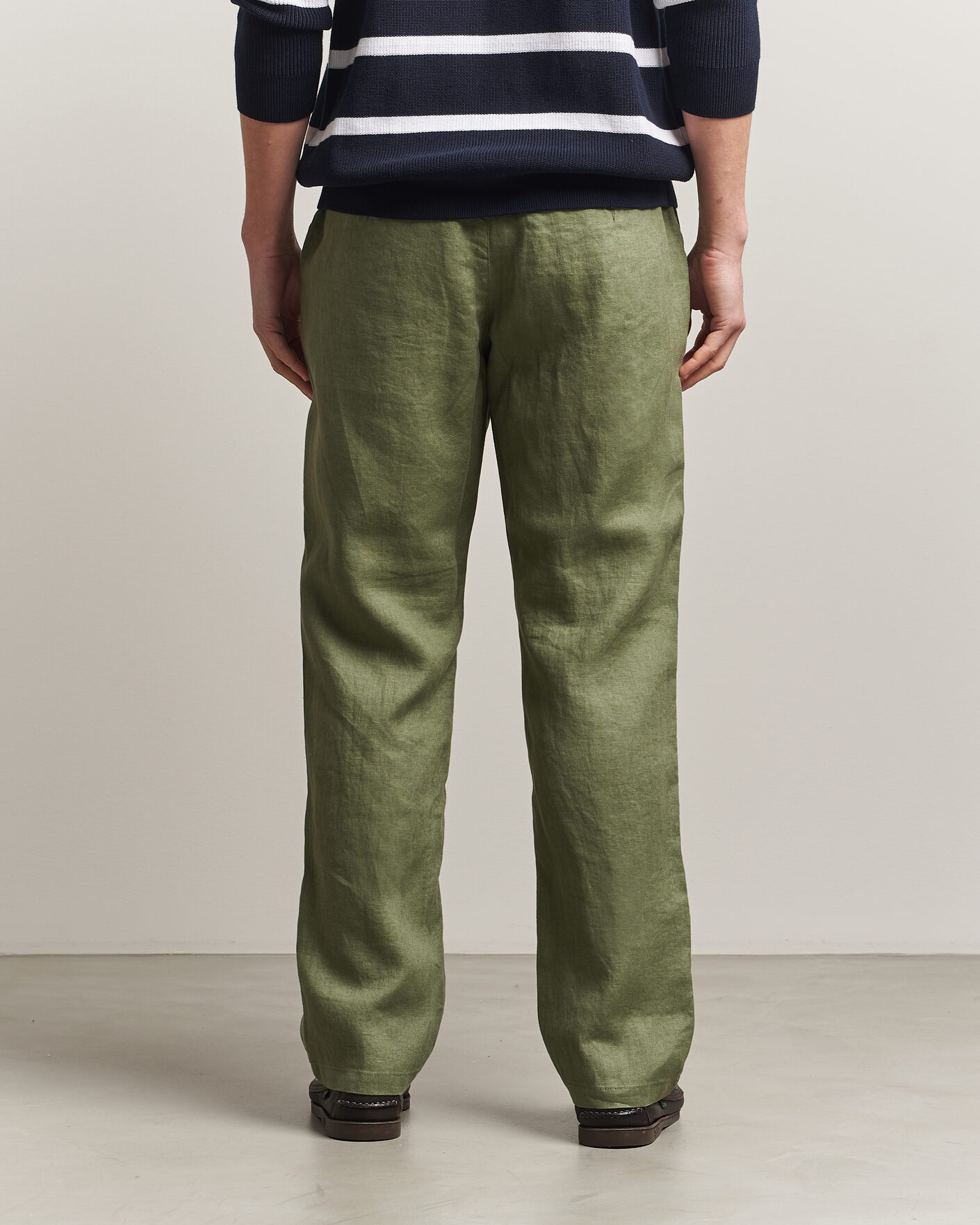Uomini | Pantaloni | Gant | Regular Fit Linen Drawstring Pants Dry Herb Green
