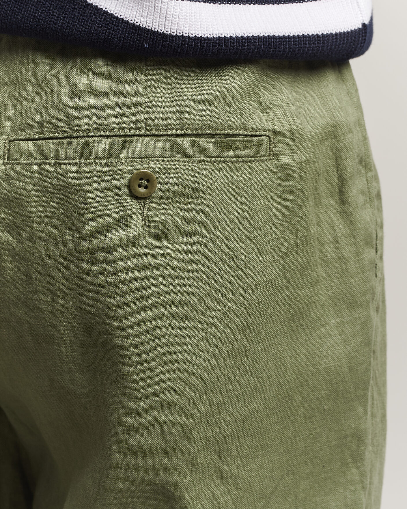 Uomini | Pantaloni | Gant | Regular Fit Linen Drawstring Pants Dry Herb Green