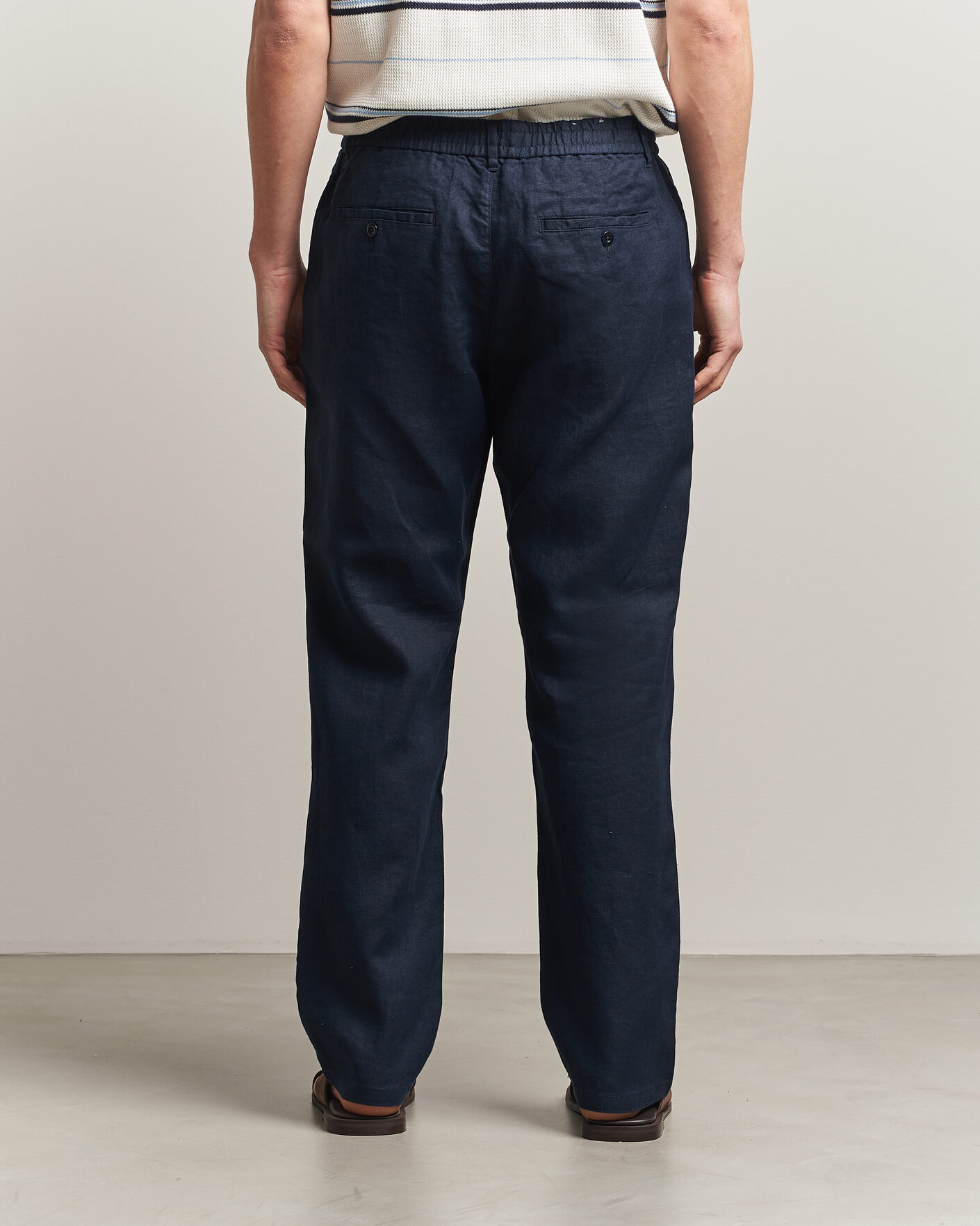 Uomini | Pantaloni | Gant | Regular Fit Linen Drawstring Pants Evening Blue