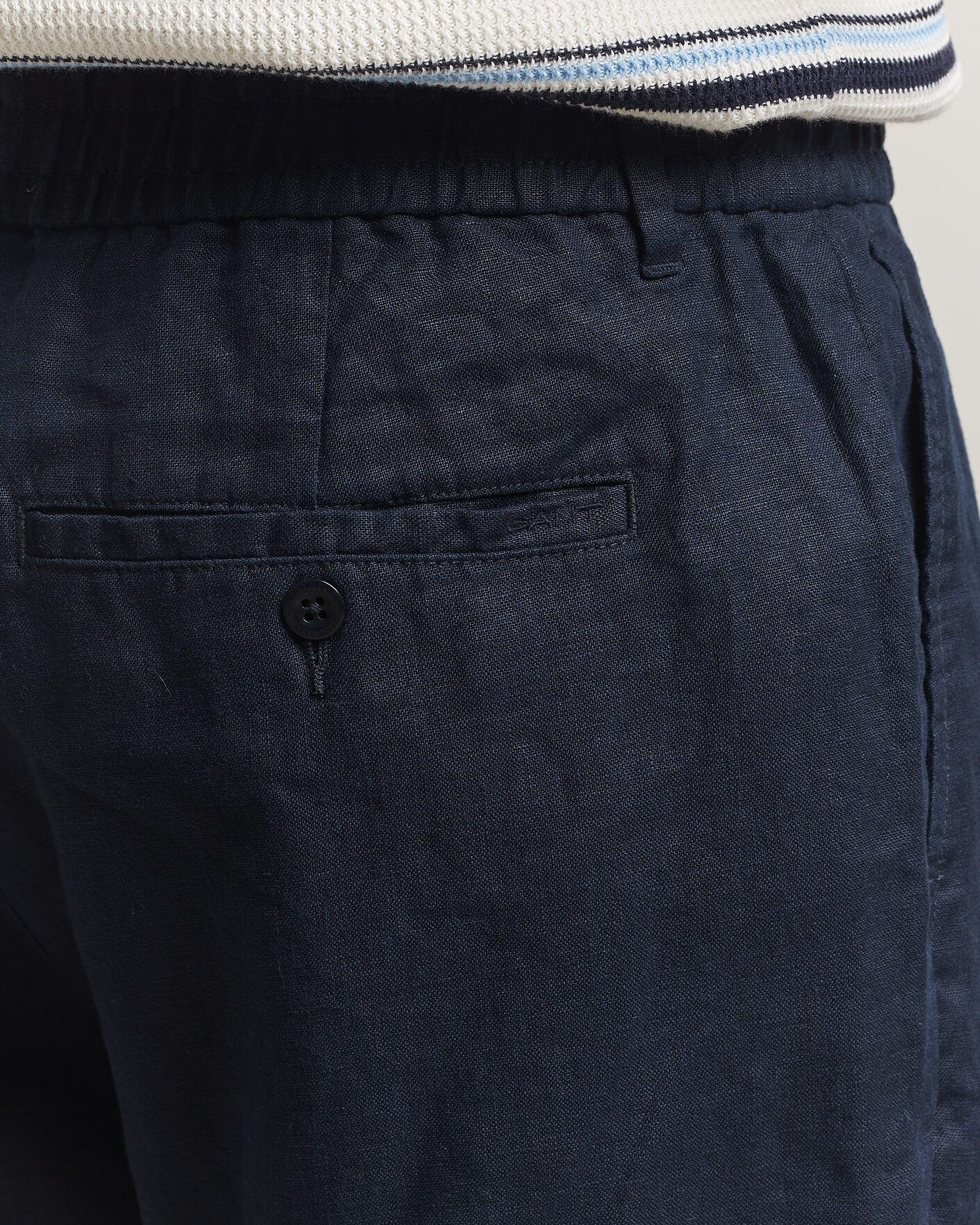 Uomini | Pantaloni | Gant | Regular Fit Linen Drawstring Pants Evening Blue