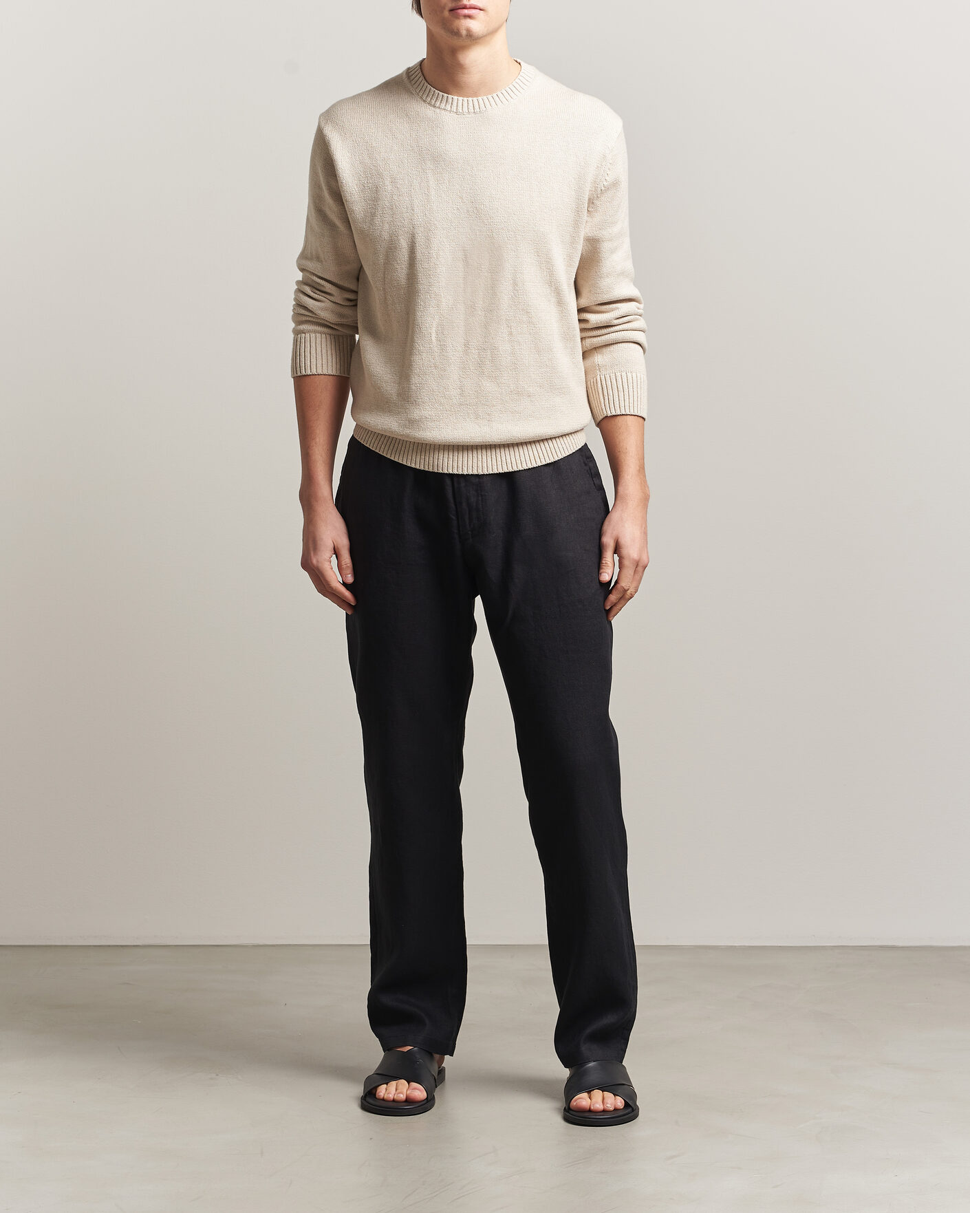 Uomini | Pantaloni | Gant | Regular Fit Linen Drawstring Pants Black