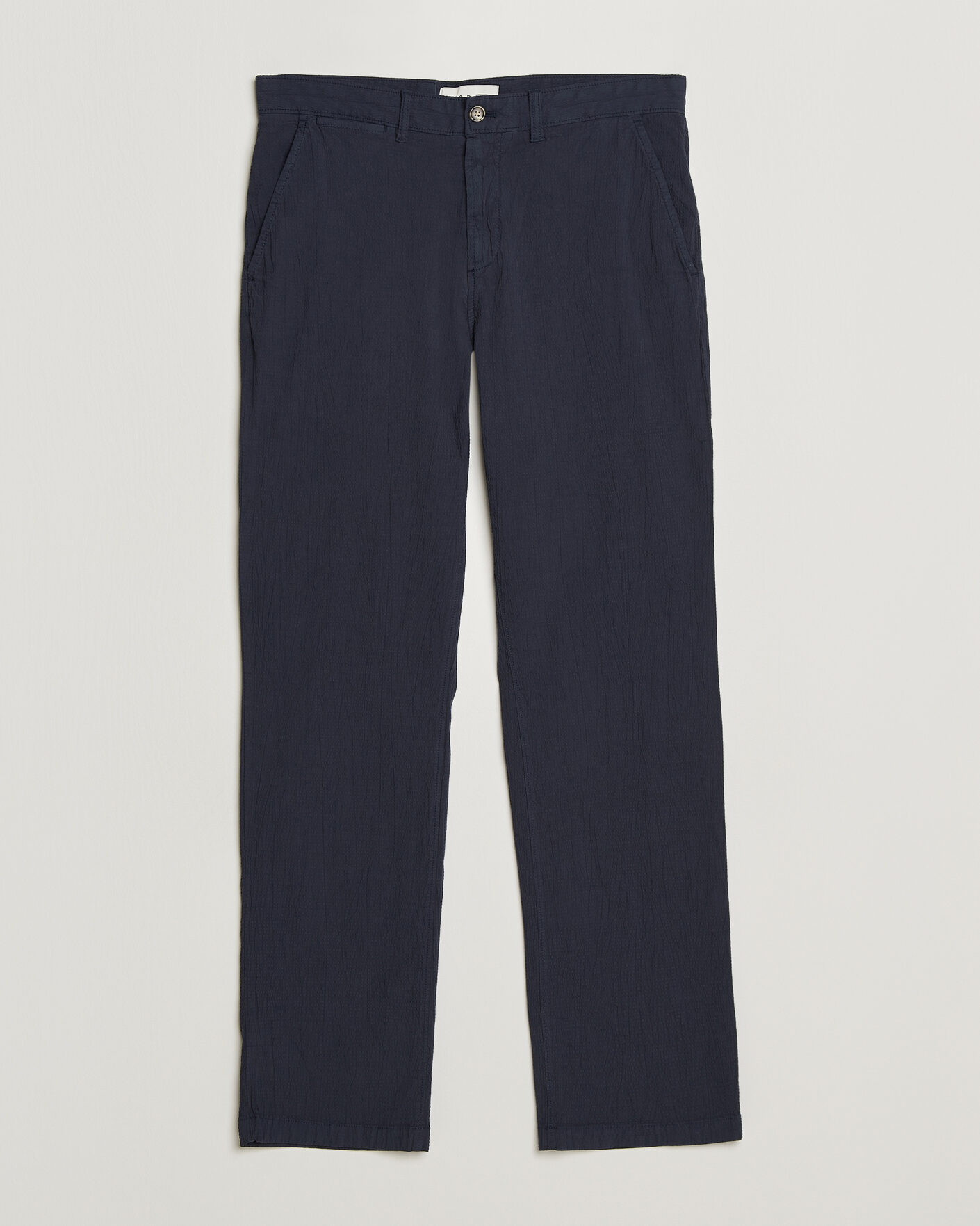 Uomini | Pantaloni | Gant | Regular Fit Garment Dyed Seersucker Pants Evening Blue