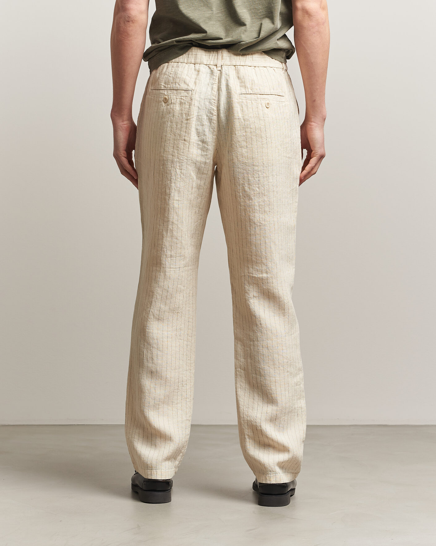 Uomini | Pantaloni | Gant | Regular Fit Striped Linen Drawstring Pants Faded Beige