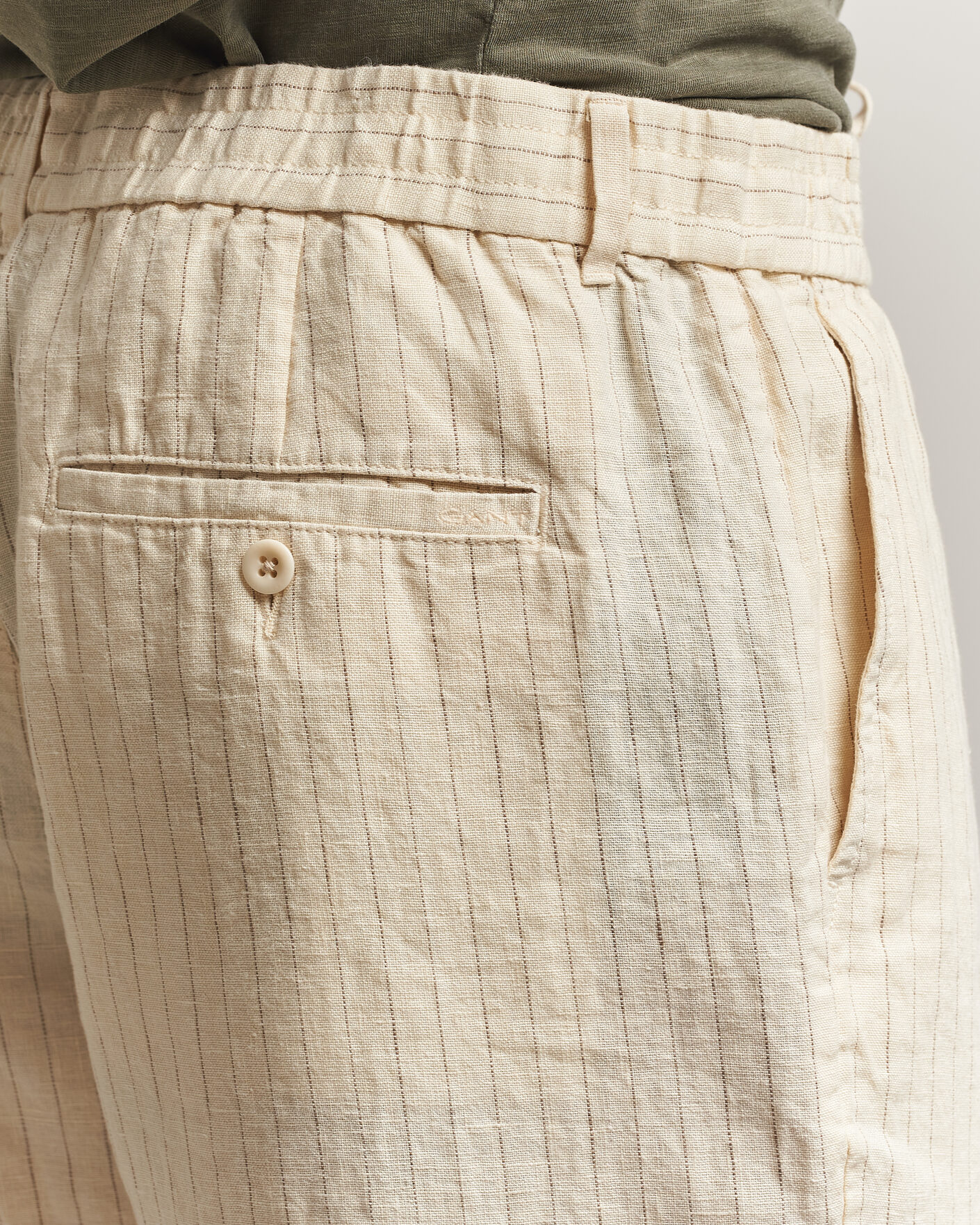 Uomini | Pantaloni | Gant | Regular Fit Striped Linen Drawstring Pants Faded Beige