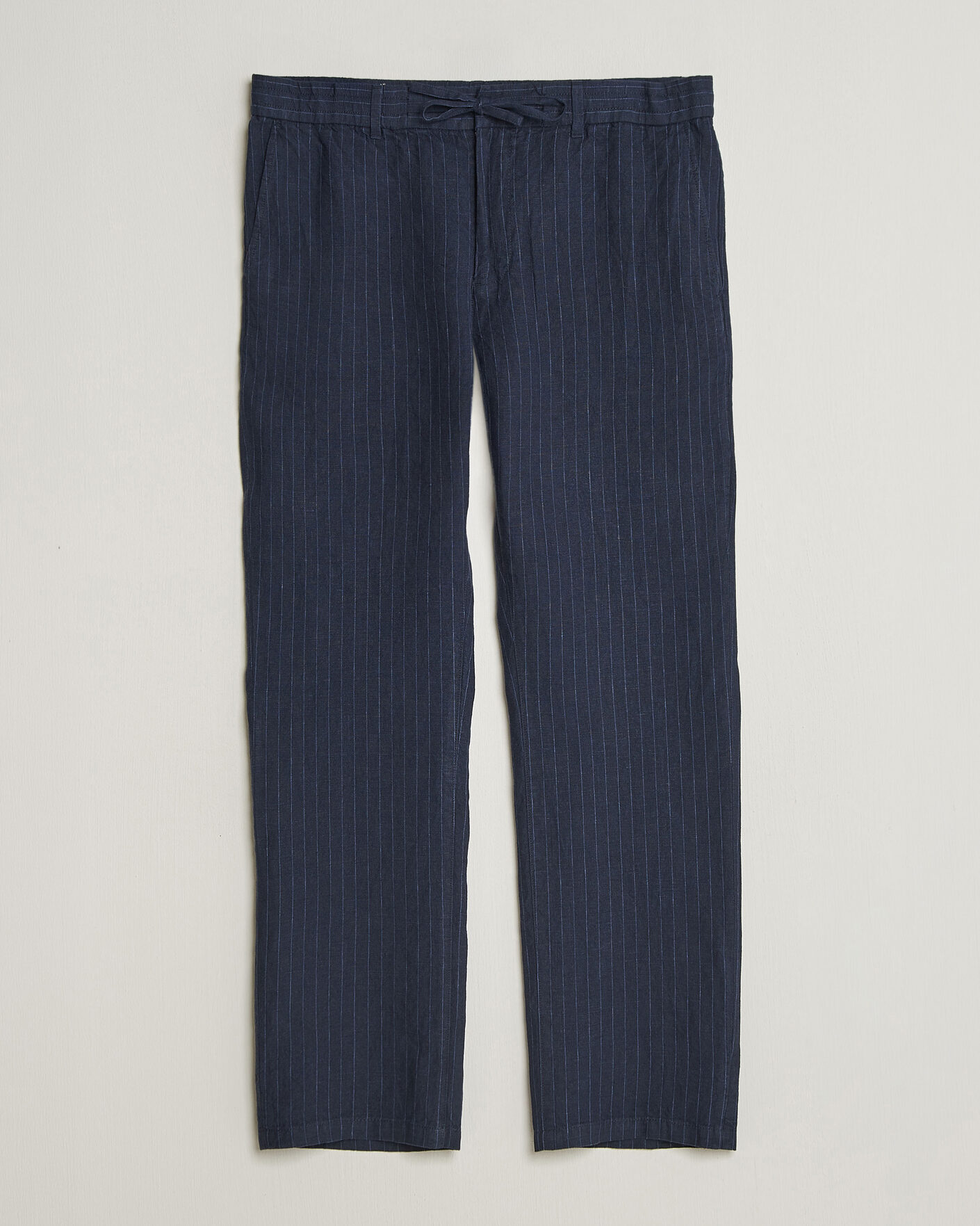 Uomini | Pantaloni | Gant | Regular Fit Stiped Linen Drawstring Pants Evening Blue