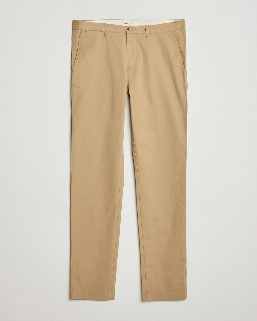 Uomini | Pantaloni | GANT | Slim Fit Chinos Dark Khaki