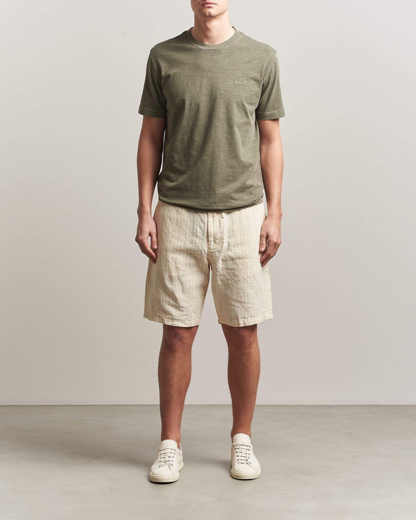 Uomini | Pantaloncini | Gant | Regular Fit Striped Linen Drawstring Shorts Faded Beige