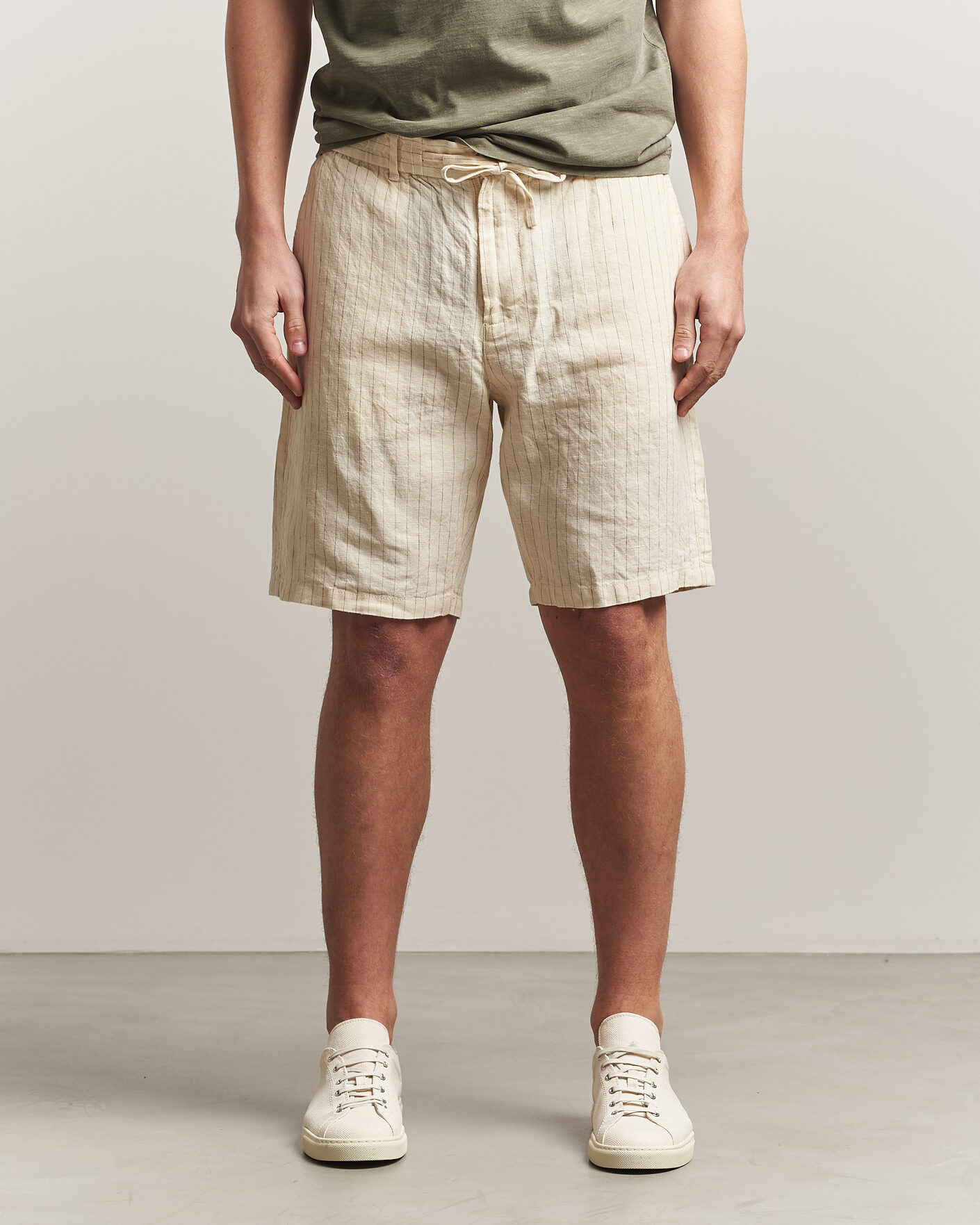 Uomini | Pantaloncini | Gant | Regular Fit Striped Linen Drawstring Shorts Faded Beige