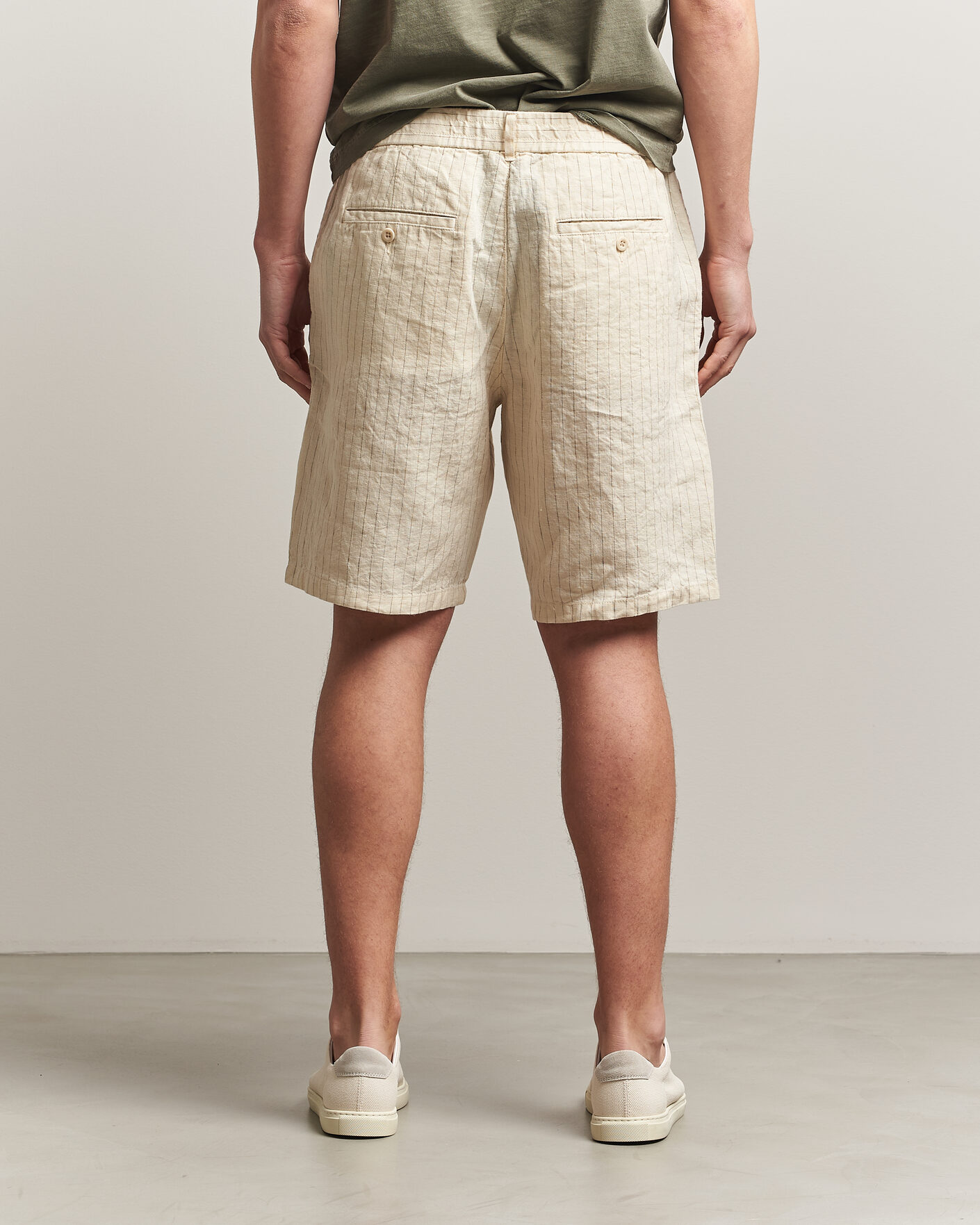 Uomini | Pantaloncini | Gant | Regular Fit Striped Linen Drawstring Shorts Faded Beige
