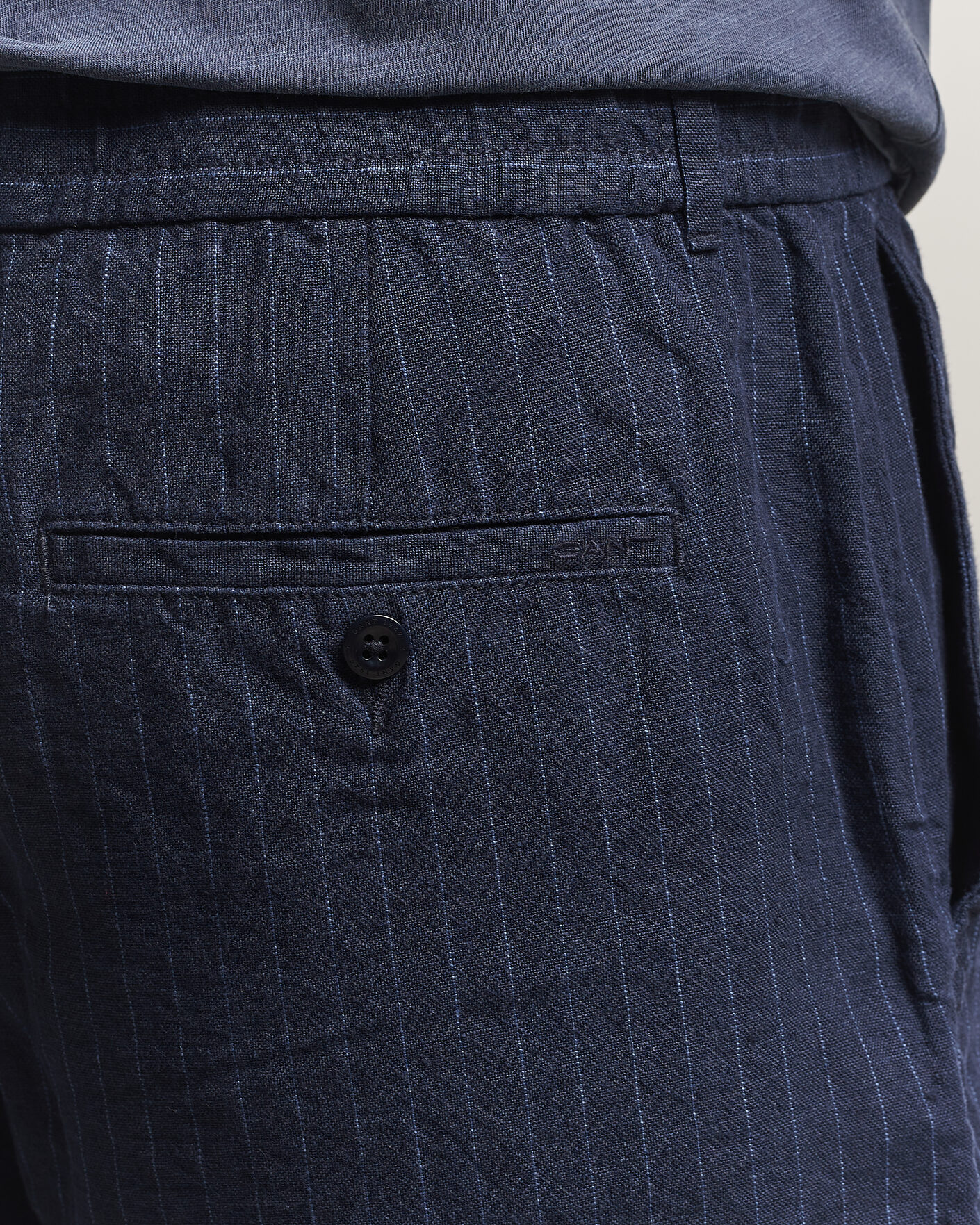 Uomini | Pantaloncini | Gant | Regular Fit Striped Linen Drawstring Shorts Evening Blue