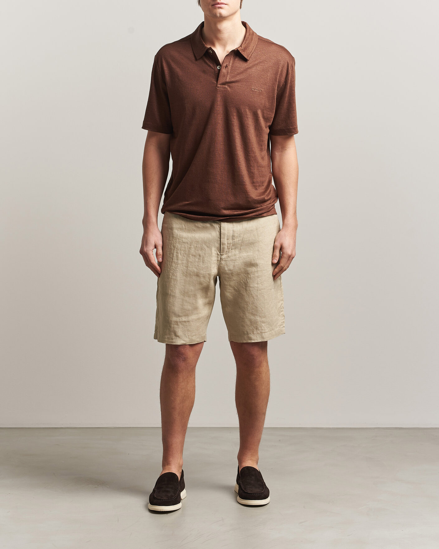 Uomini | Pantaloncini | GANT | Regular Fit Linen Drawstring Shorts Oat Beige