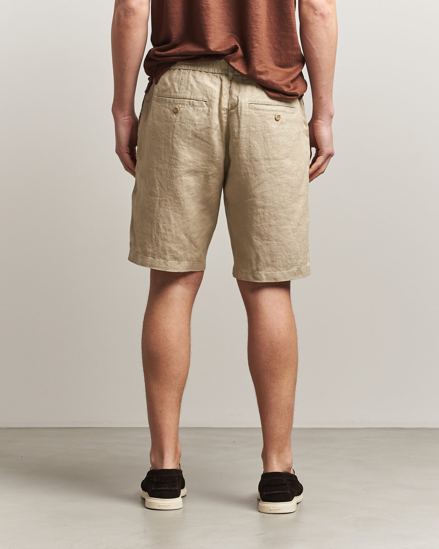 Uomini | Pantaloncini | GANT | Regular Fit Linen Drawstring Shorts Oat Beige