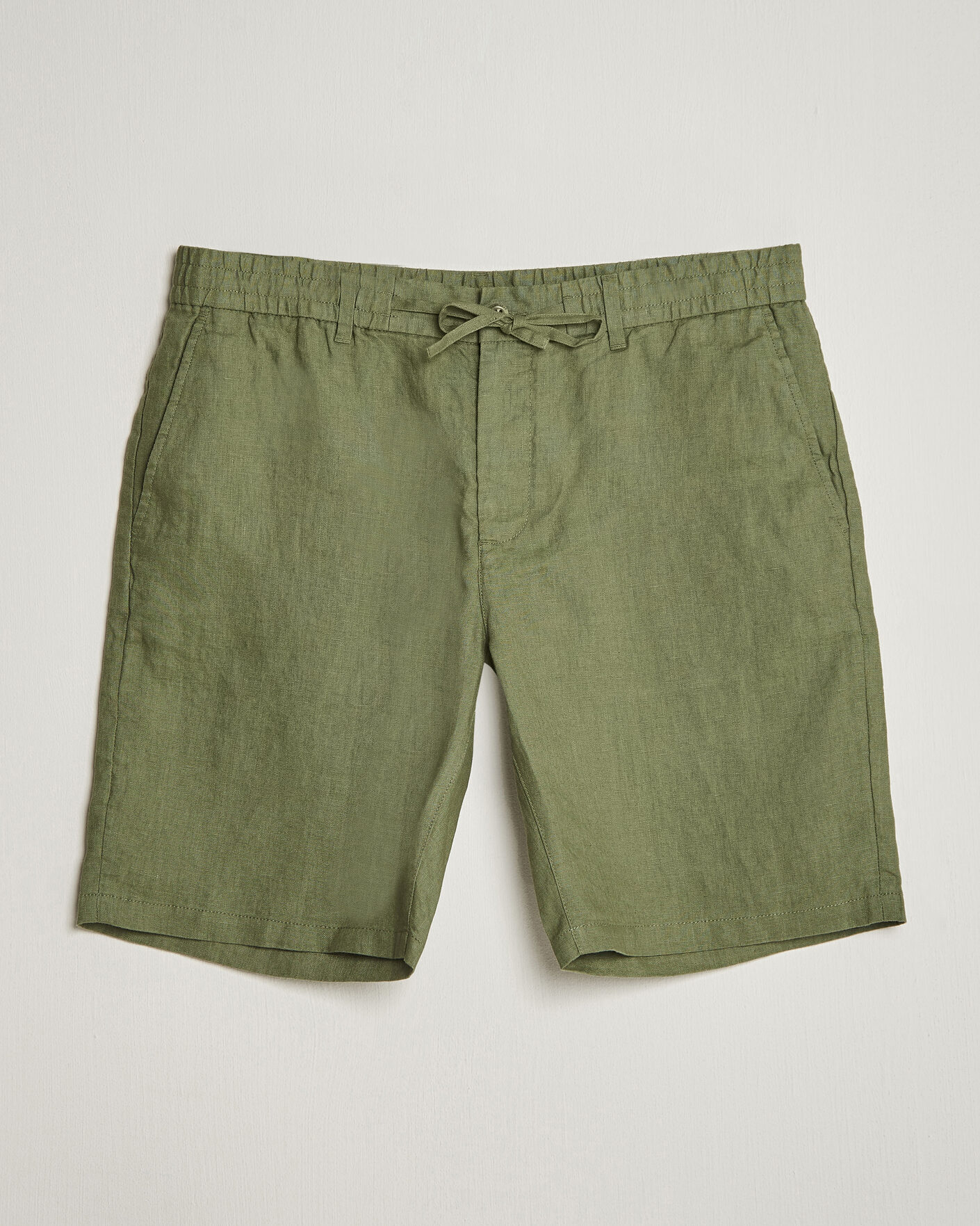 Uomini | Pantaloncini | GANT | Regular Fit Linen Drawstring Shorts Dry Herb Green