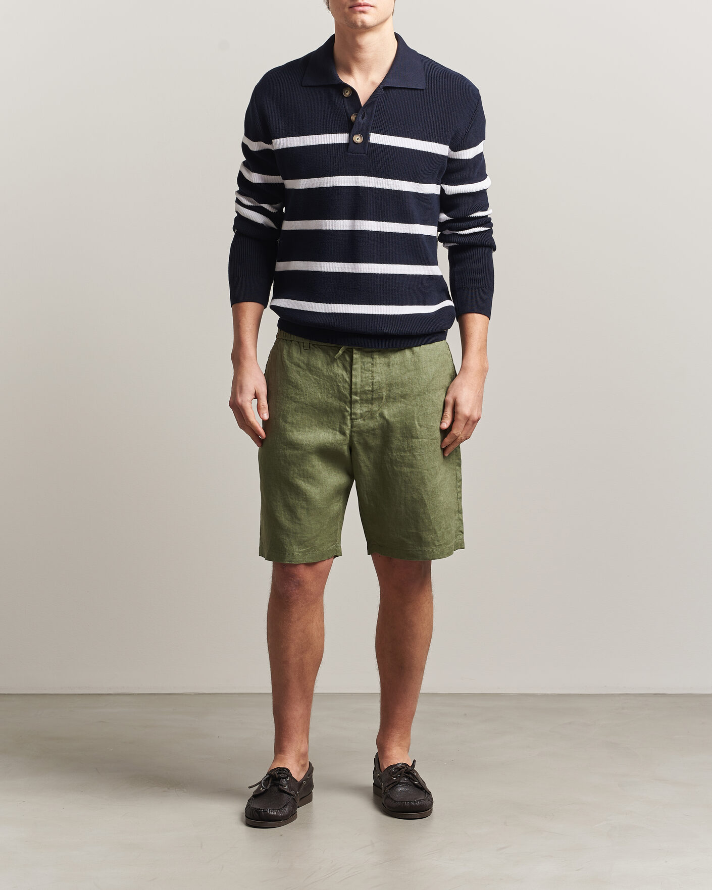 Uomini | Pantaloncini | Gant | Regular Fit Linen Drawstring Shorts Dry Herb Green