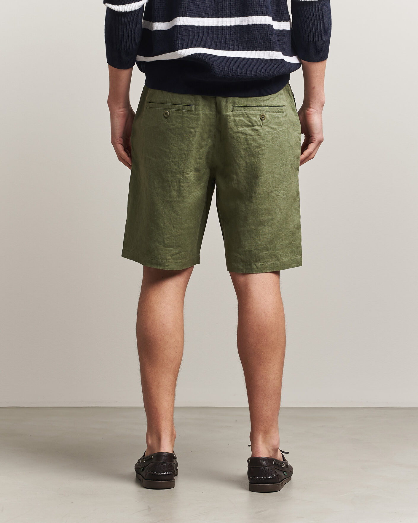 Uomini | Pantaloncini | Gant | Regular Fit Linen Drawstring Shorts Dry Herb Green