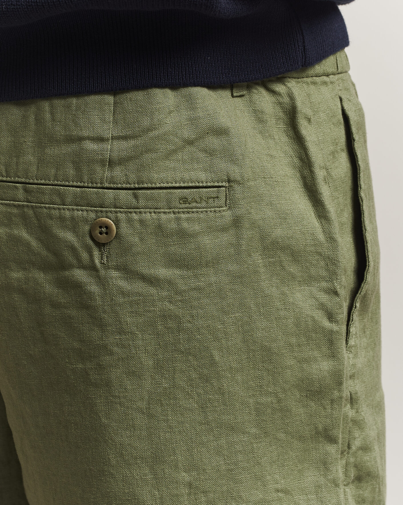 Uomini | Pantaloncini | Gant | Regular Fit Linen Drawstring Shorts Dry Herb Green