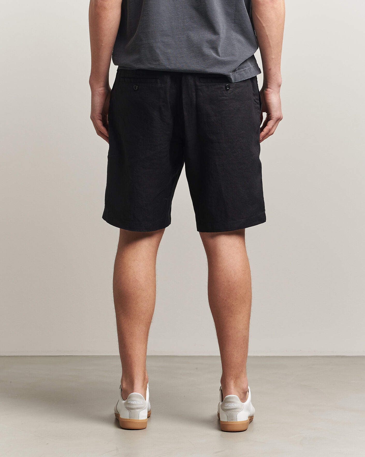 Uomini | Pantaloncini | GANT | Regular Fit Linen Drawstring Shorts Black