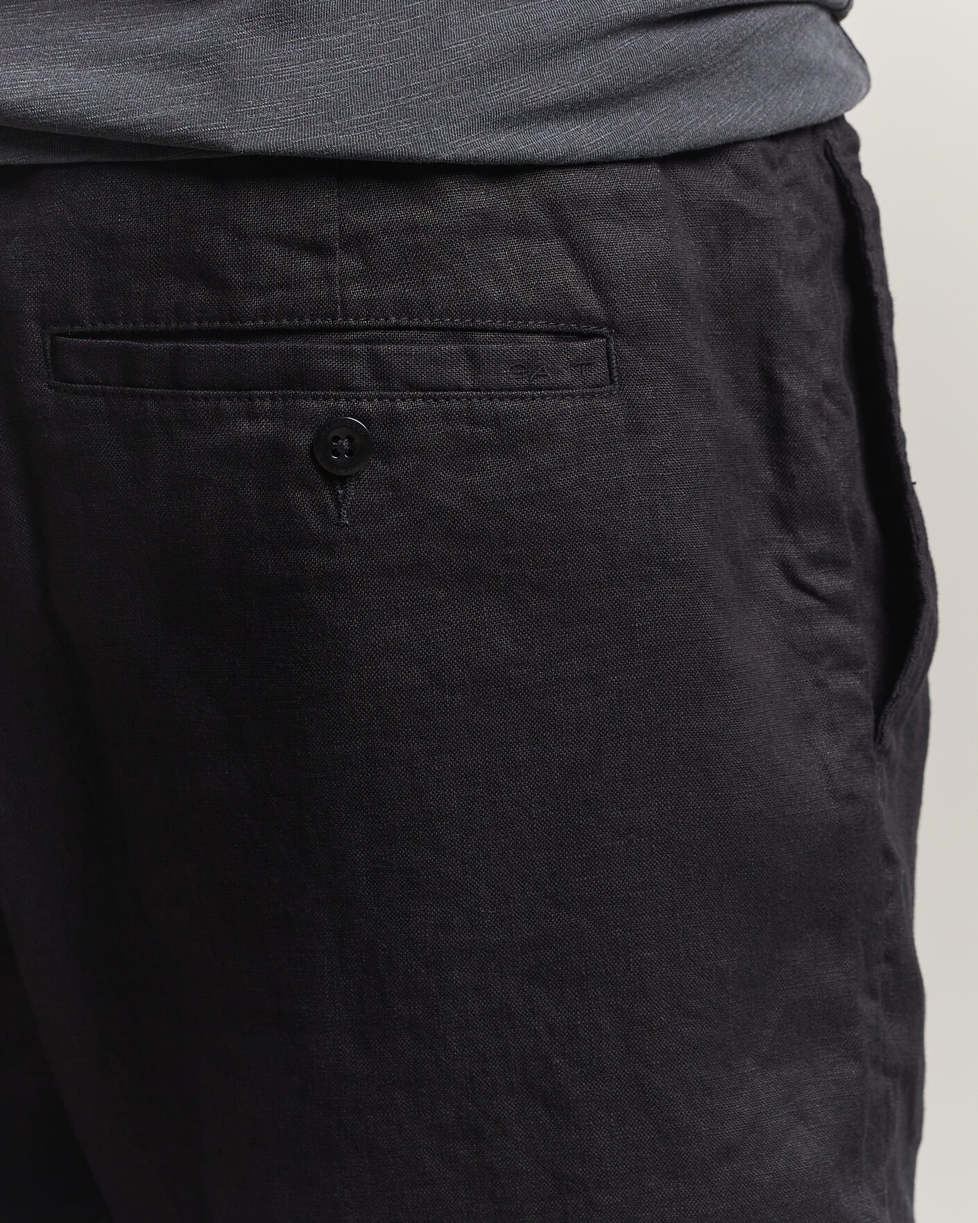 Uomini | Pantaloncini | GANT | Regular Fit Linen Drawstring Shorts Black