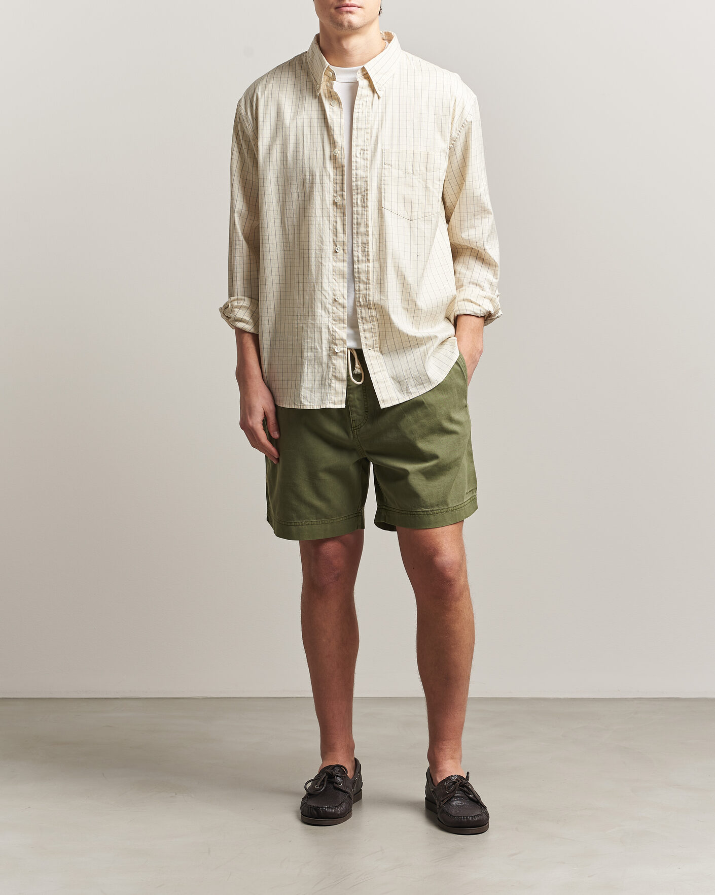 Uomini | Pantaloncini | Gant | Regular Fit Sunfaded Drawstring Dry Herb Green