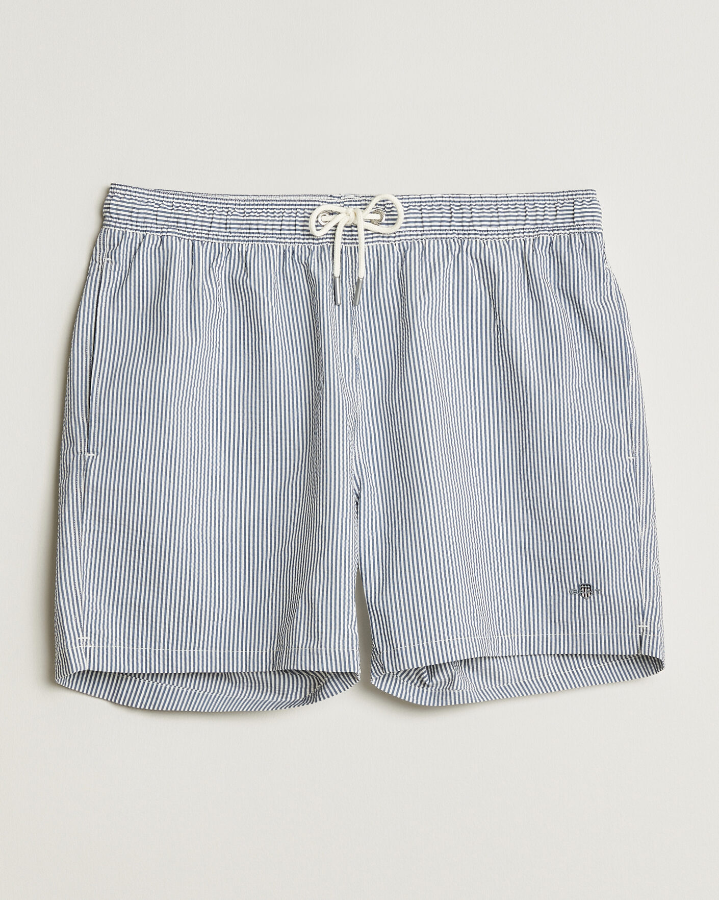 Uomini | Costumi da bagno | Gant | Seersucker Striped Swimshorts Vintage Blue