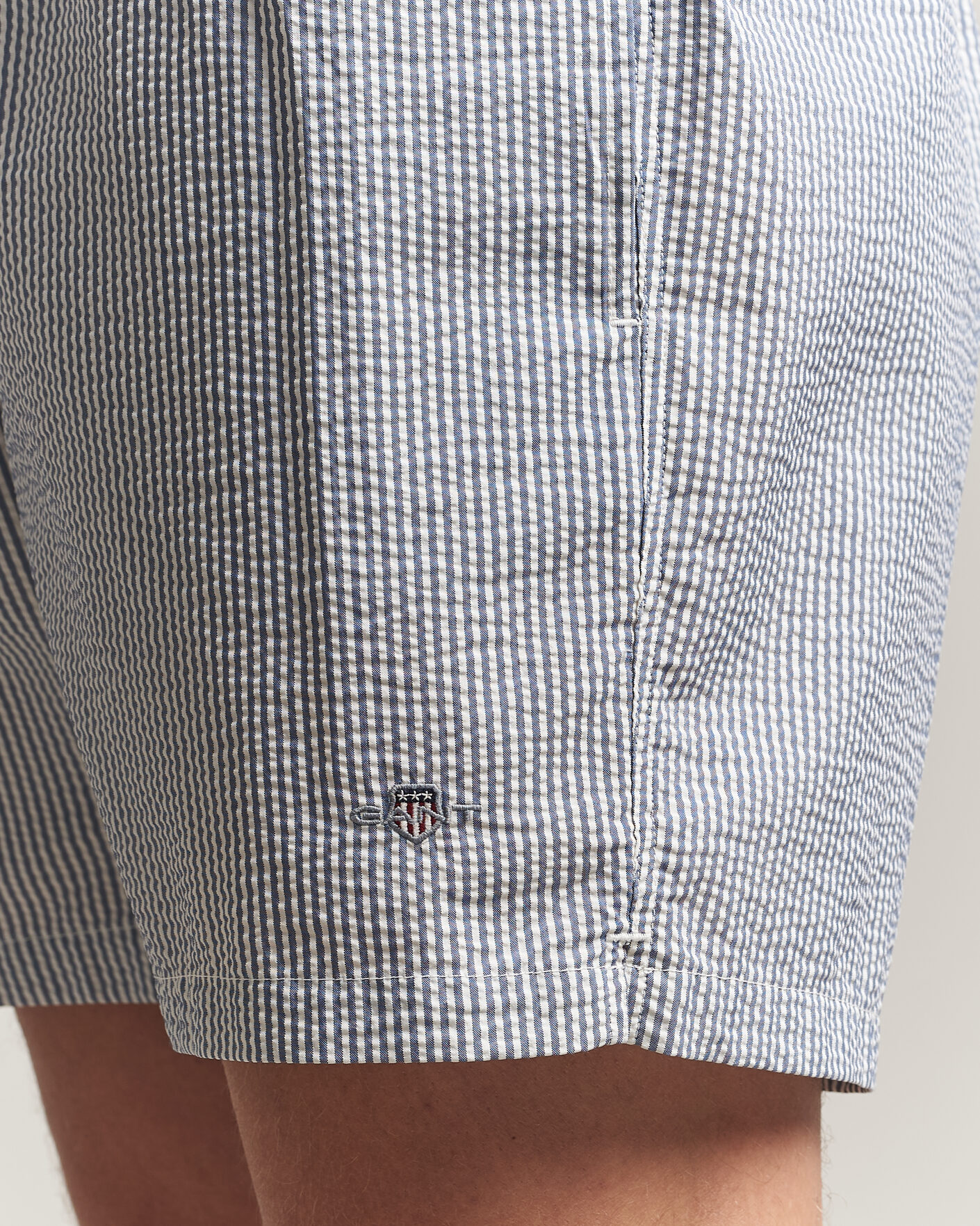 Uomini | Costumi da bagno | GANT | Seersucker Striped Swimshorts Vintage Blue