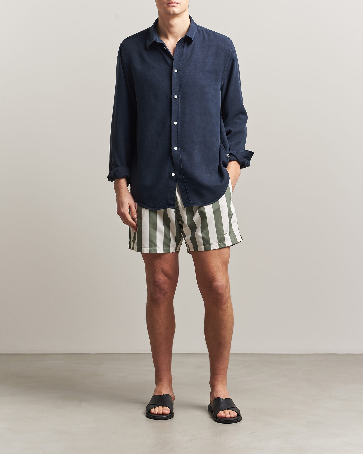 Uomini | Costumi da bagno | Gant | Blockstriped Swimshorts Dry Herb Green