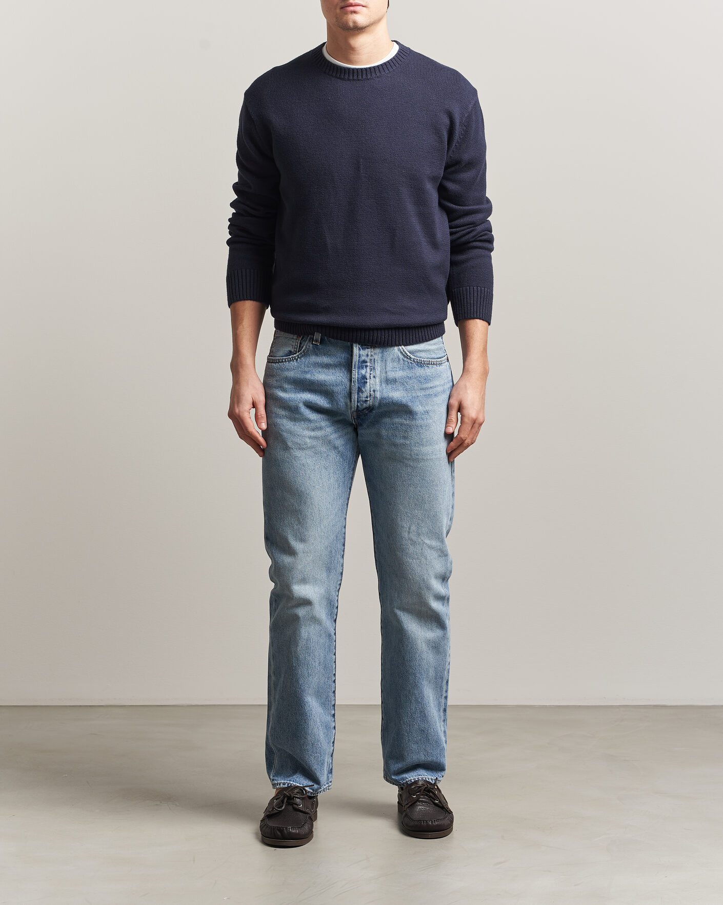 Uomini | Maglieria | GANT | Cotton/Cashmere Knitted Sweater Evening Blue