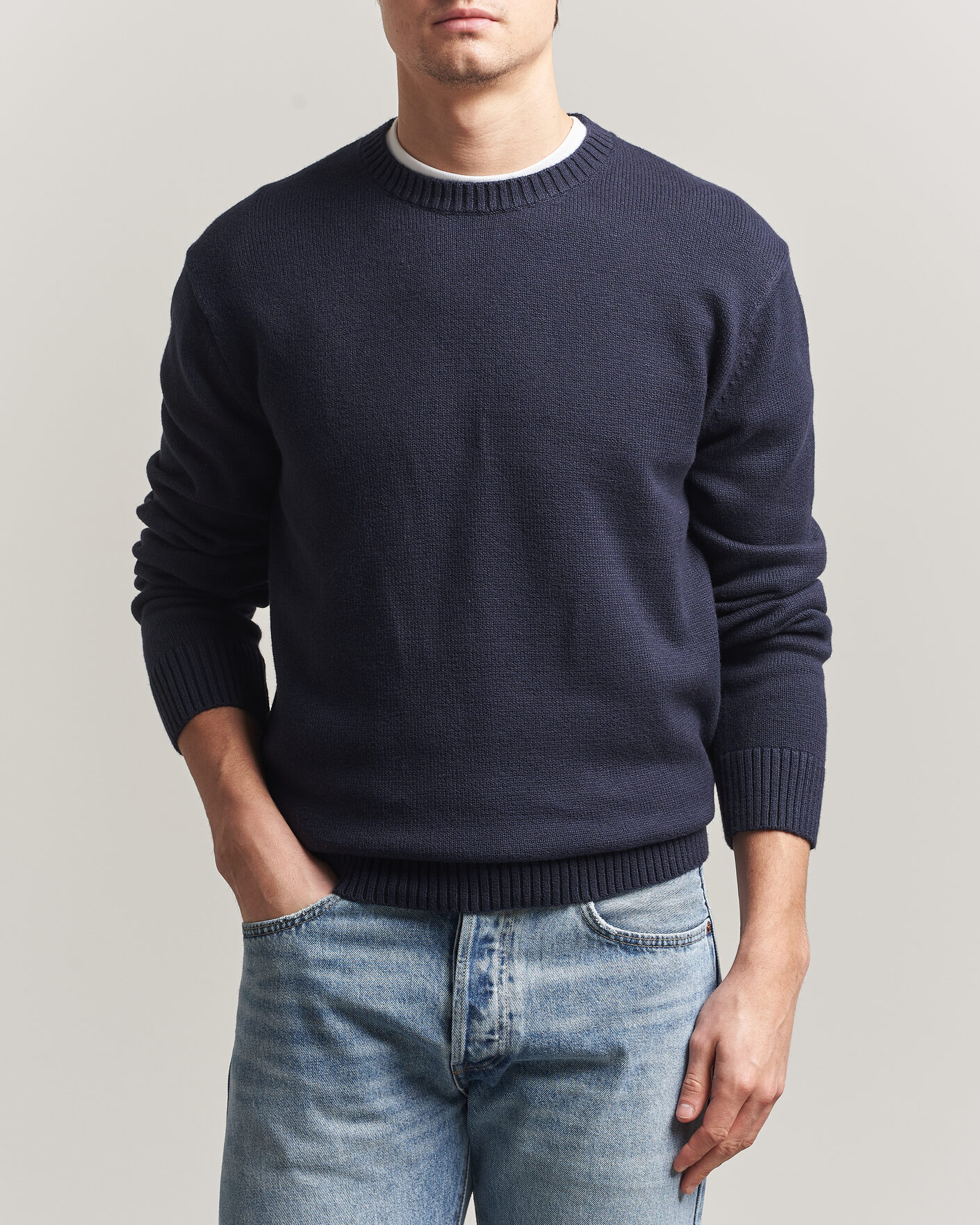 Uomini | Maglieria | Gant | Cotton/Cashmere Knitted Sweater Evening Blue