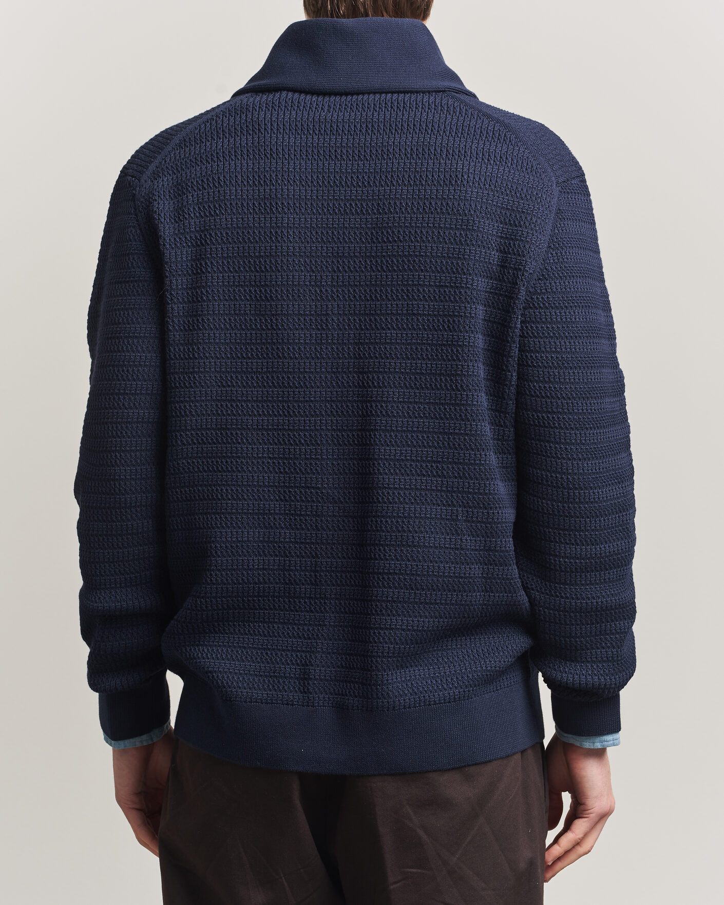 Uomini | Maglieria | Gant | Heavy Knitted Shawl Collar Cardigan Evening Blue