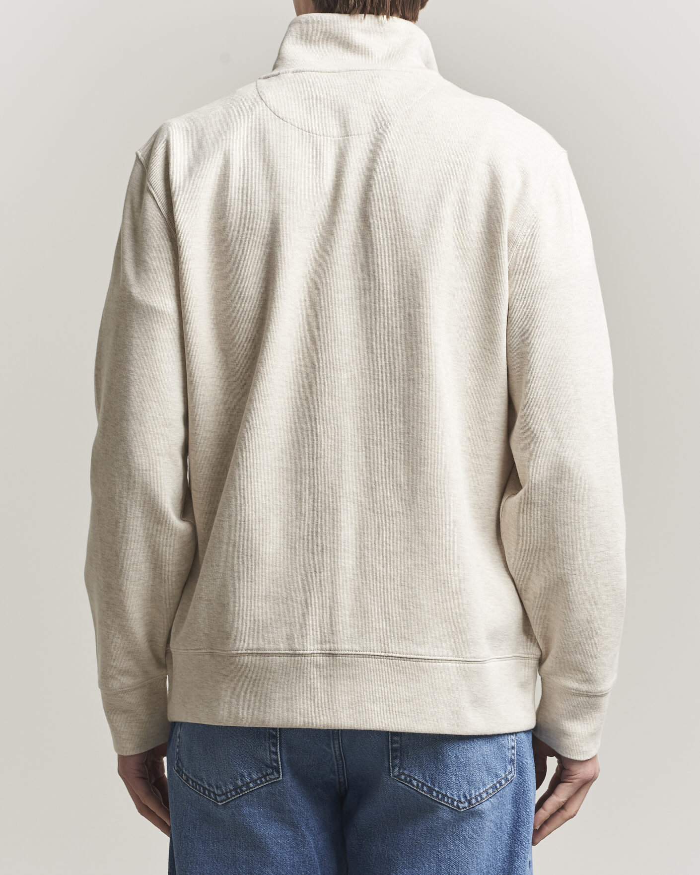 Uomini | Maglieria | GANT | Light Sacker Rib Full Zip Seed Melange