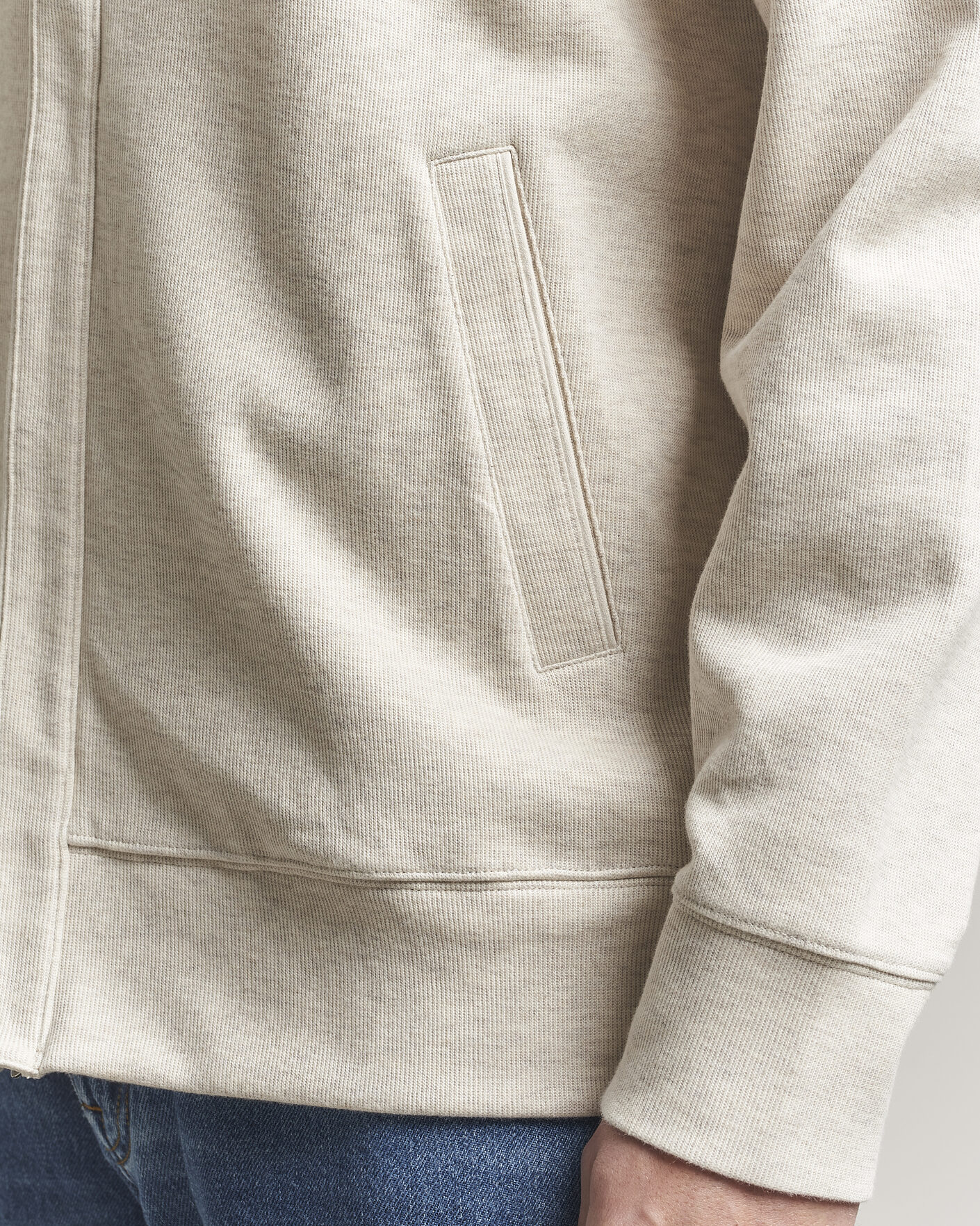 Uomini | Maglieria | GANT | Light Sacker Rib Full Zip Seed Melange