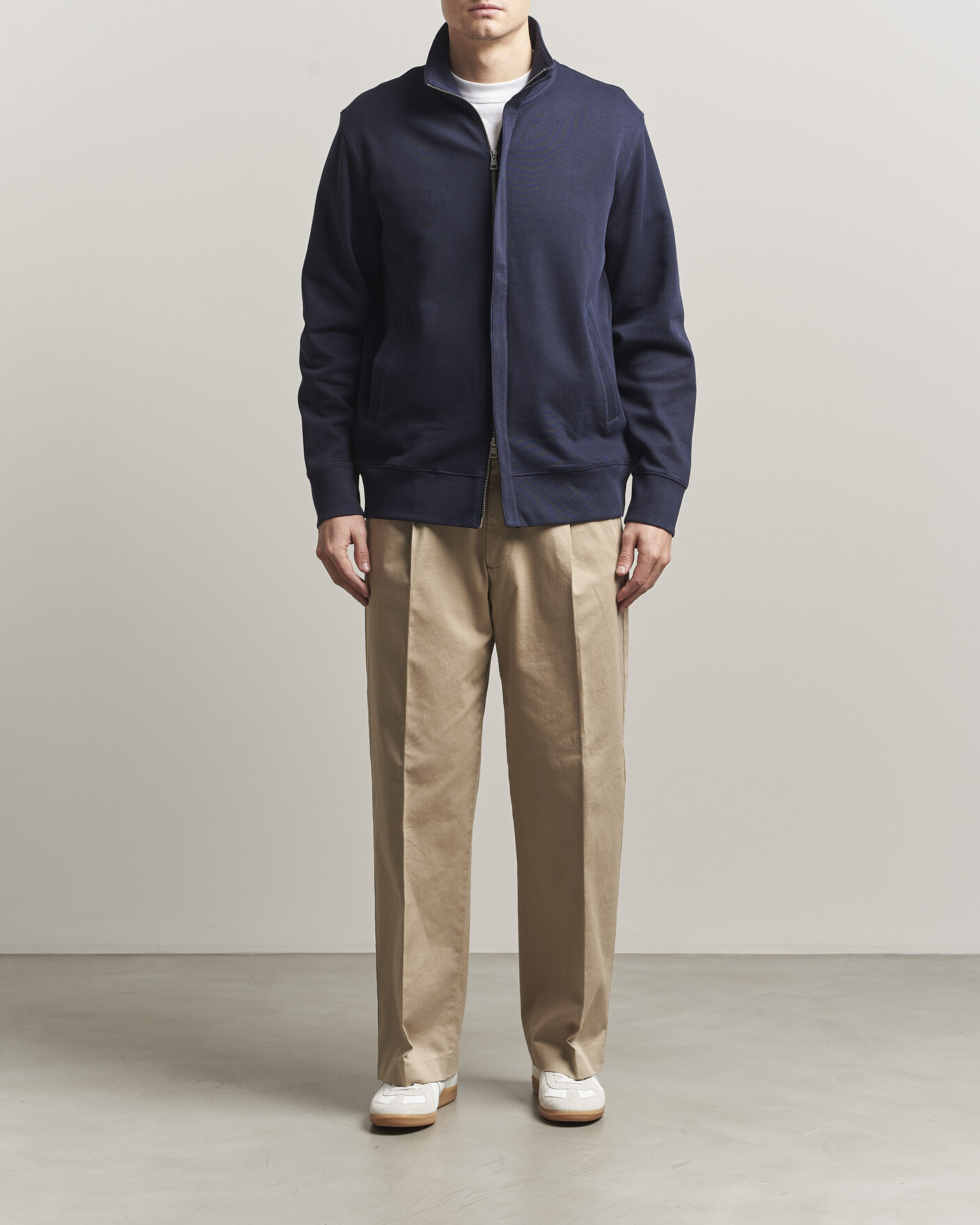 Uomini | Maglieria | GANT | Light Sacker Rib Full Zip Evening Blue