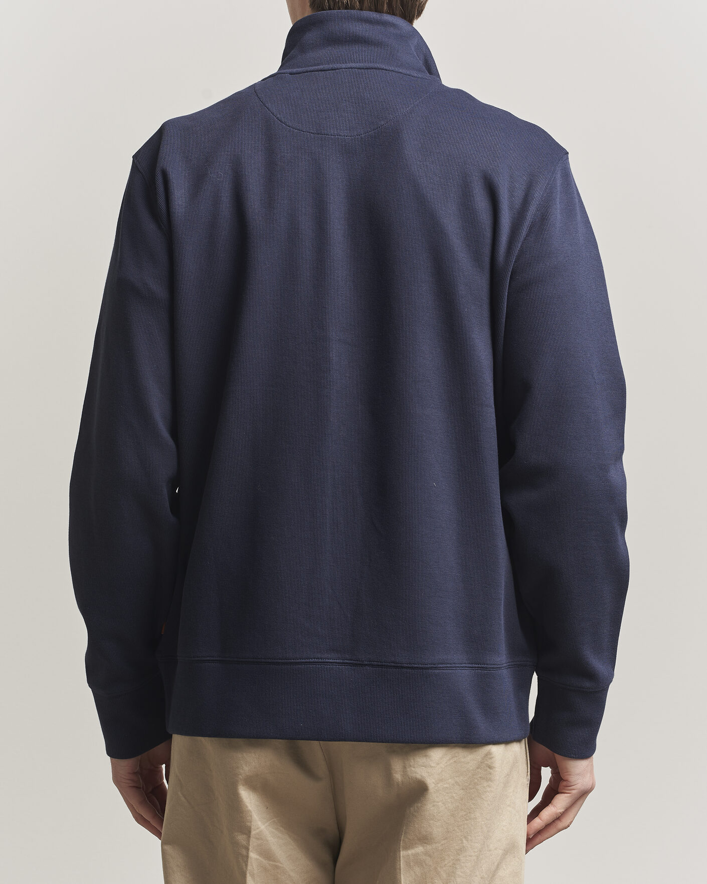 Uomini | Maglieria | GANT | Light Sacker Rib Full Zip Evening Blue