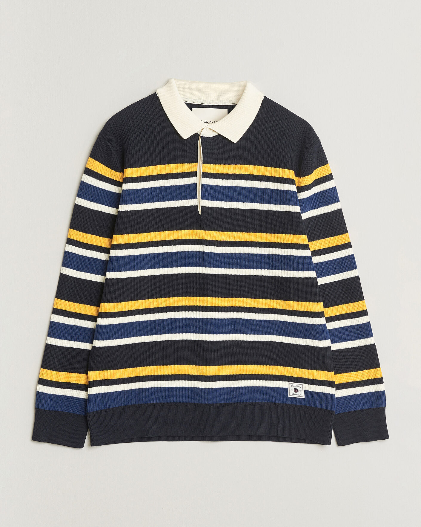 Uomini | Maglieria | Gant | Multisptriped Knitted Rugger Evening Blue