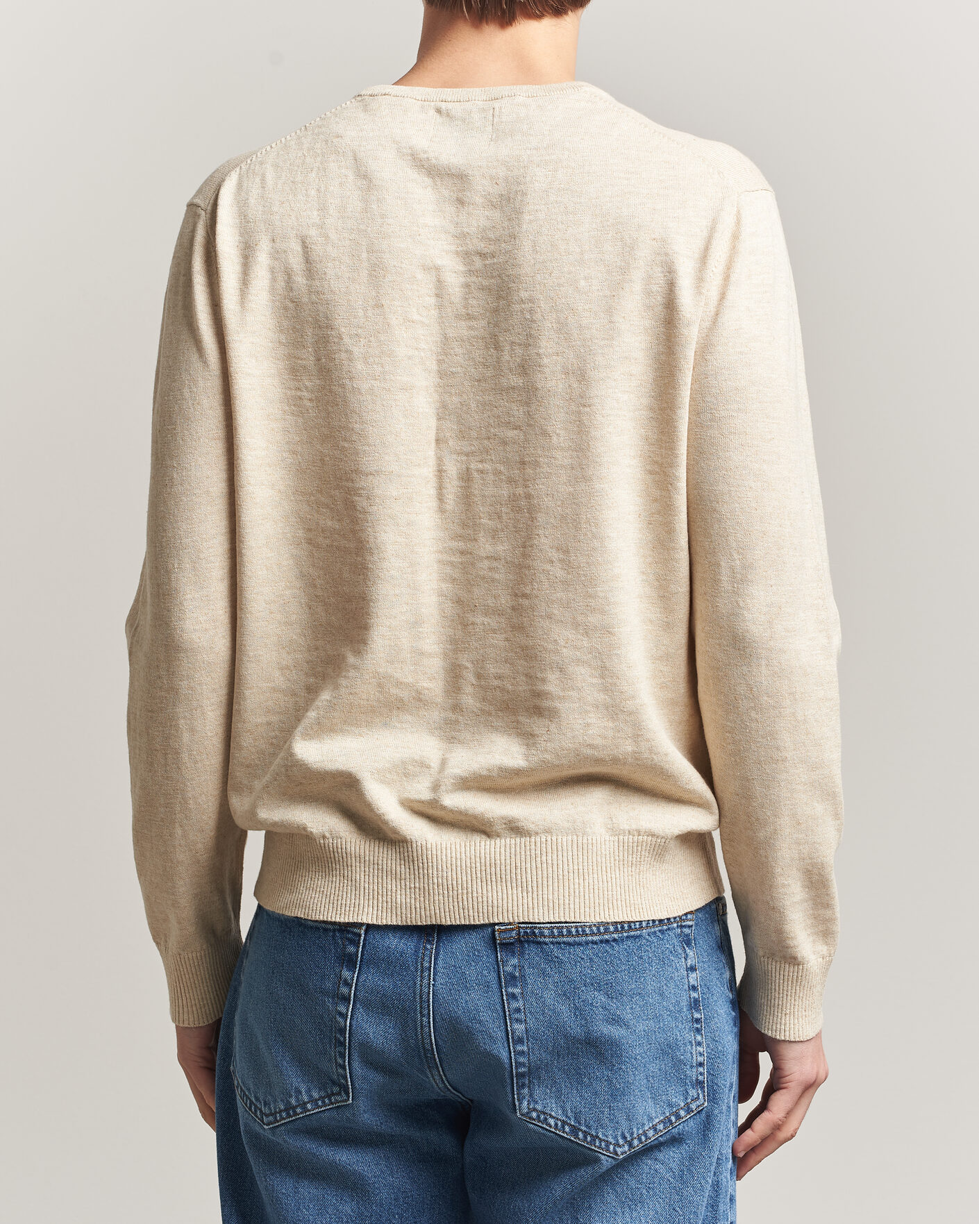 Uomini | Maglieria | Gant | Cotton/Linen Slub Knitted Sweater Seed Melange