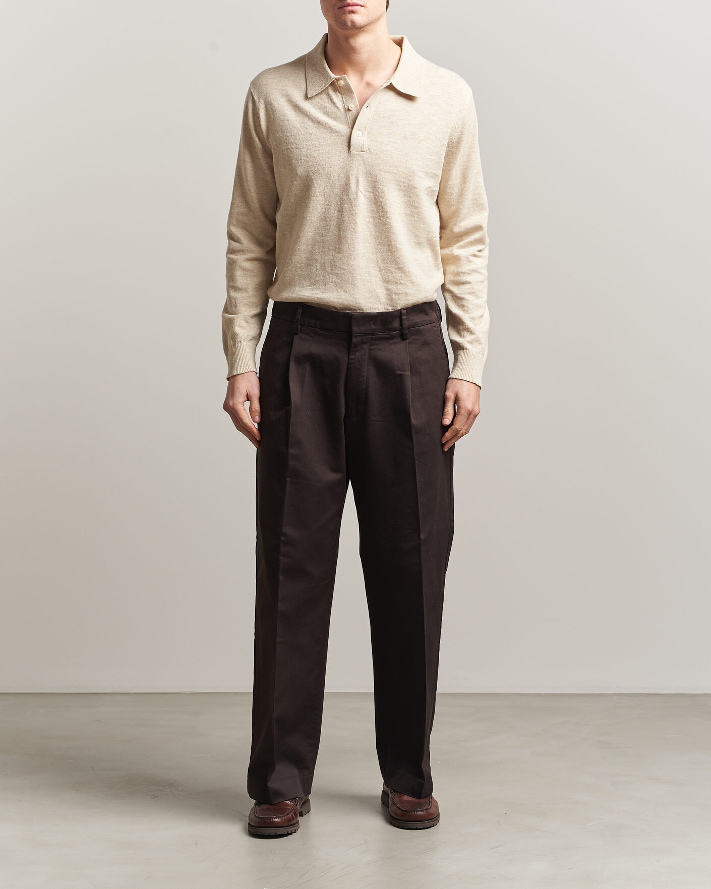 Uomini | Maglieria | GANT | Cotton/Linen Slub Knitted Polo Seed Melange