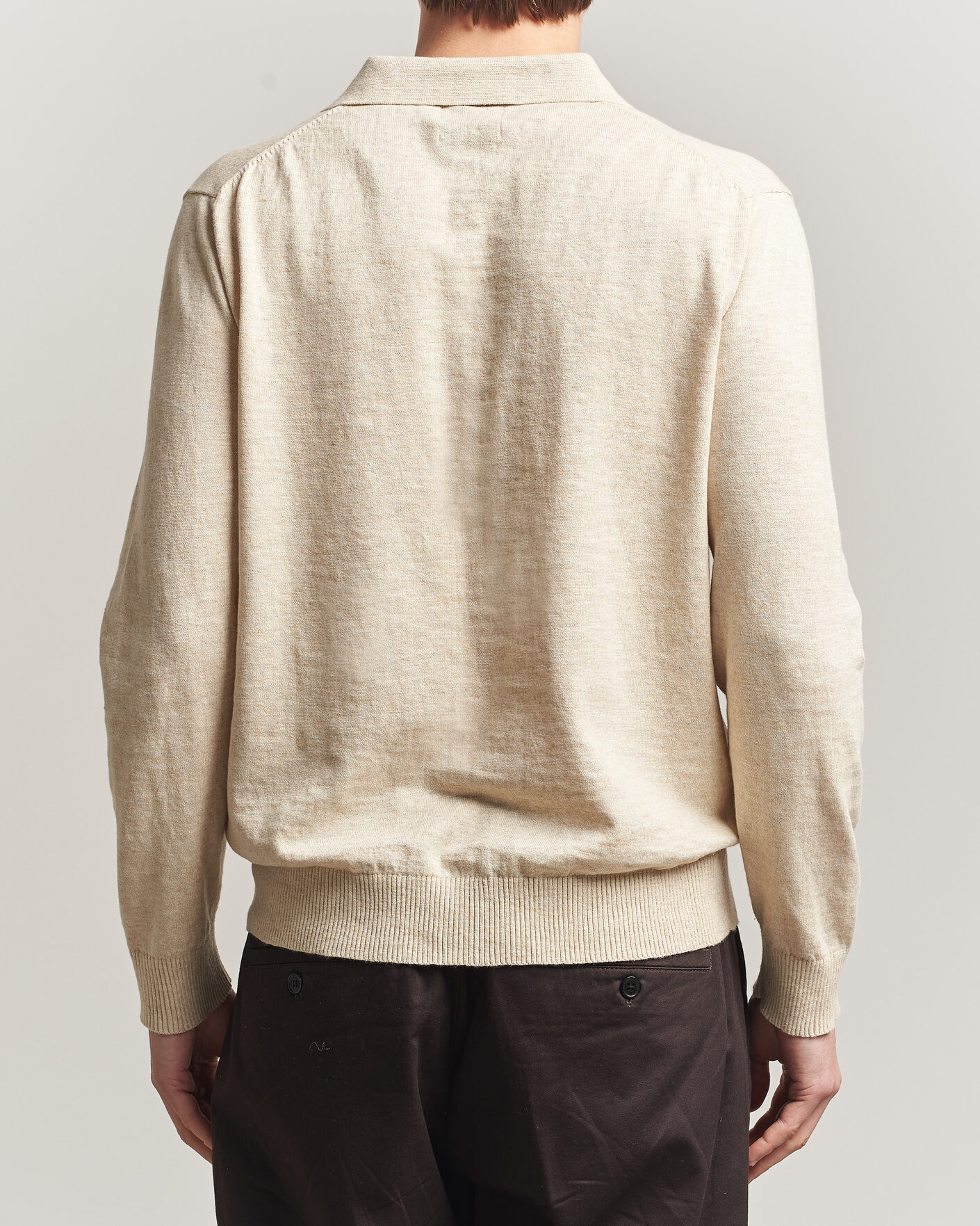 Uomini | Maglieria | GANT | Cotton/Linen Slub Knitted Polo Seed Melange