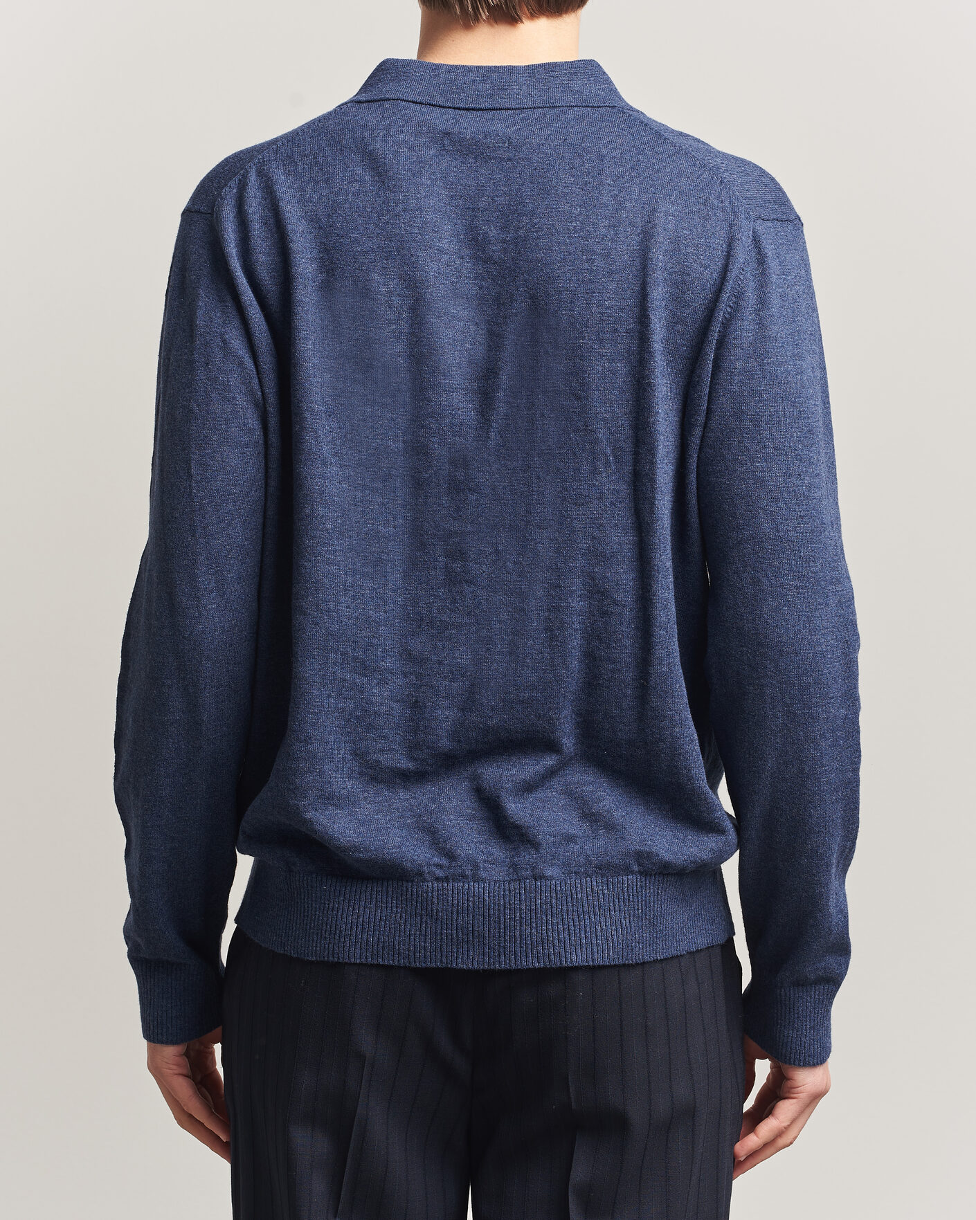 Uomini | Maglieria | Gant | Cotton/Linen Slub Knitted Polo Dark Indigo Melange
