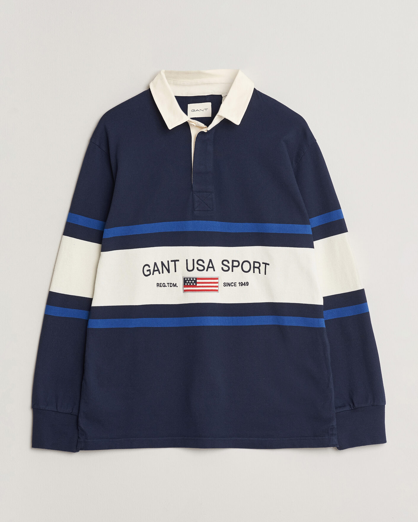Uomini | Maglieria | Gant | Striped Rugger Evening Blue
