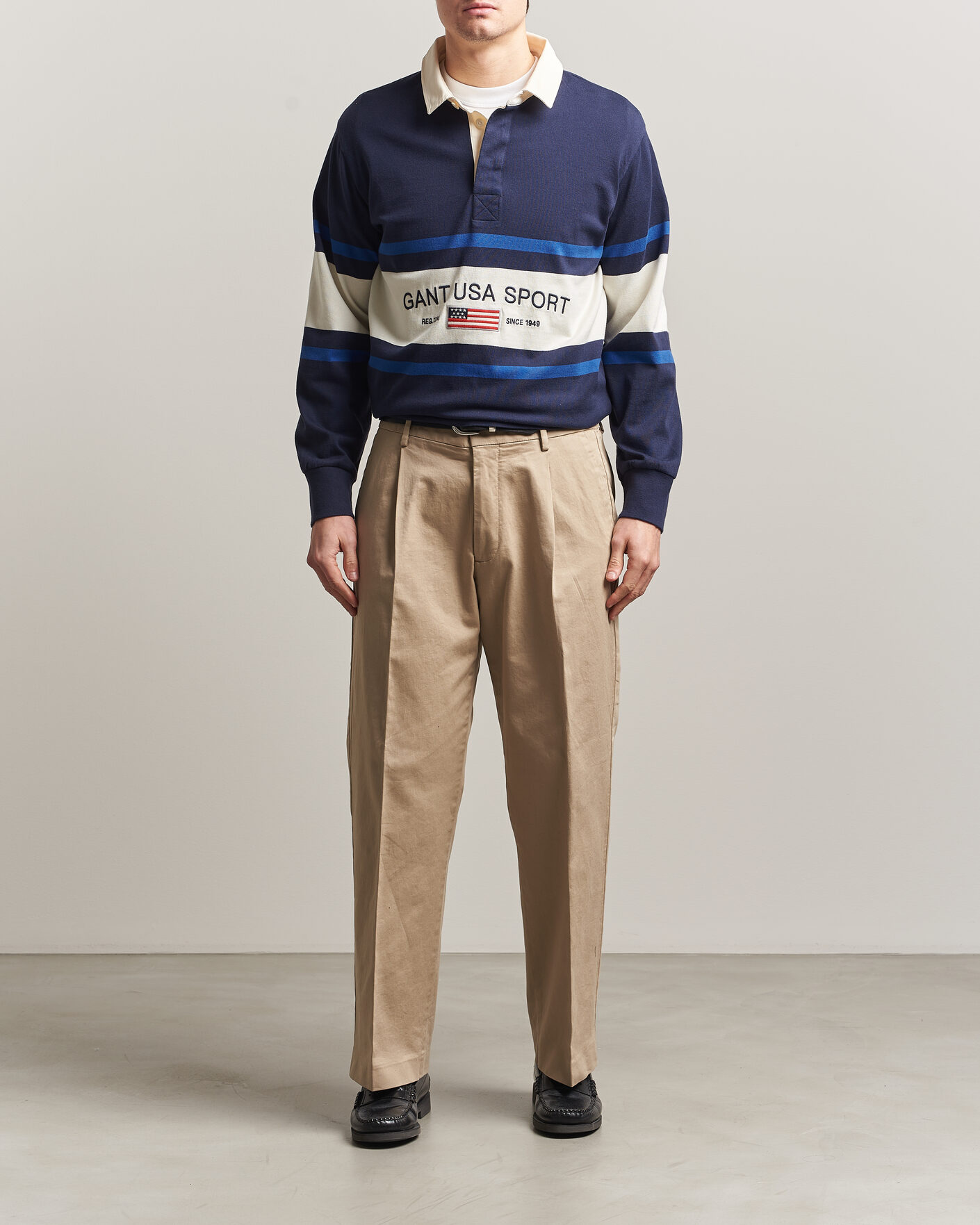 Uomini | Maglieria | Gant | Striped Rugger Evening Blue