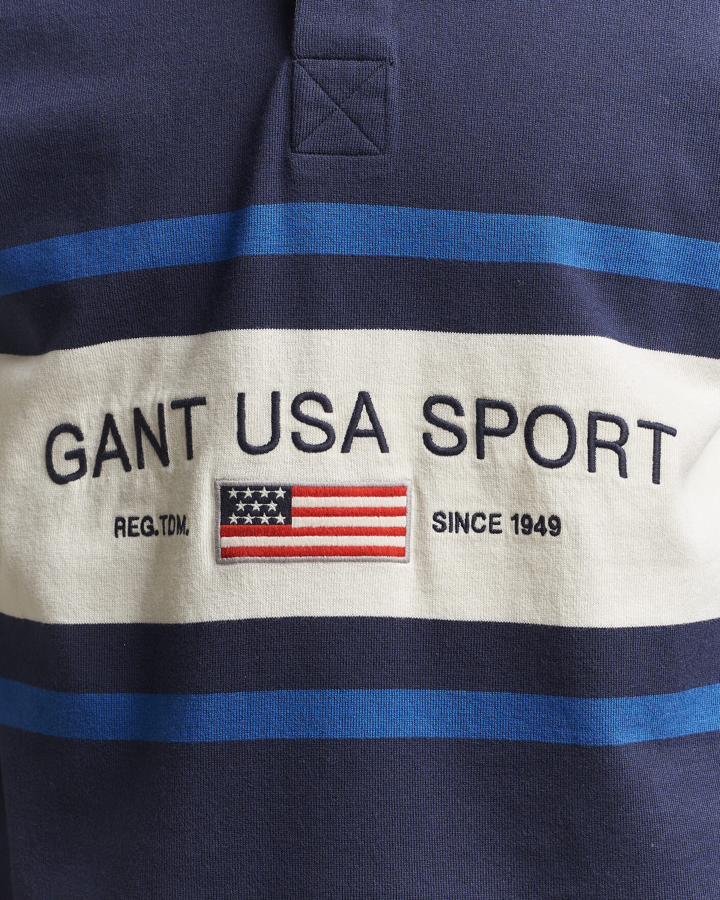 Uomini | Maglieria | Gant | Striped Rugger Evening Blue