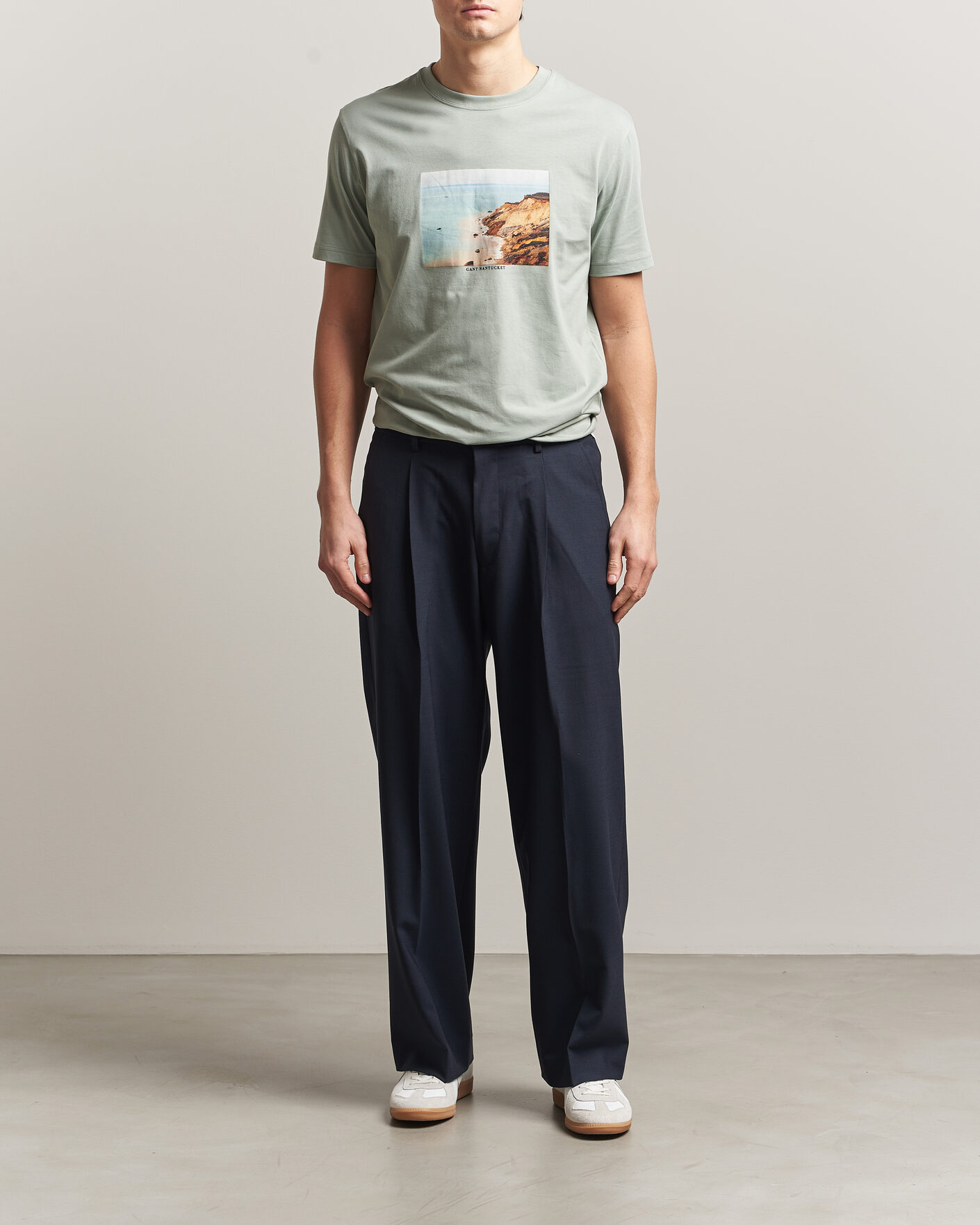 Uomini | T-shirt | Gant | Scenery Graphic Crew Neck T-Shirt Ceramic Grey