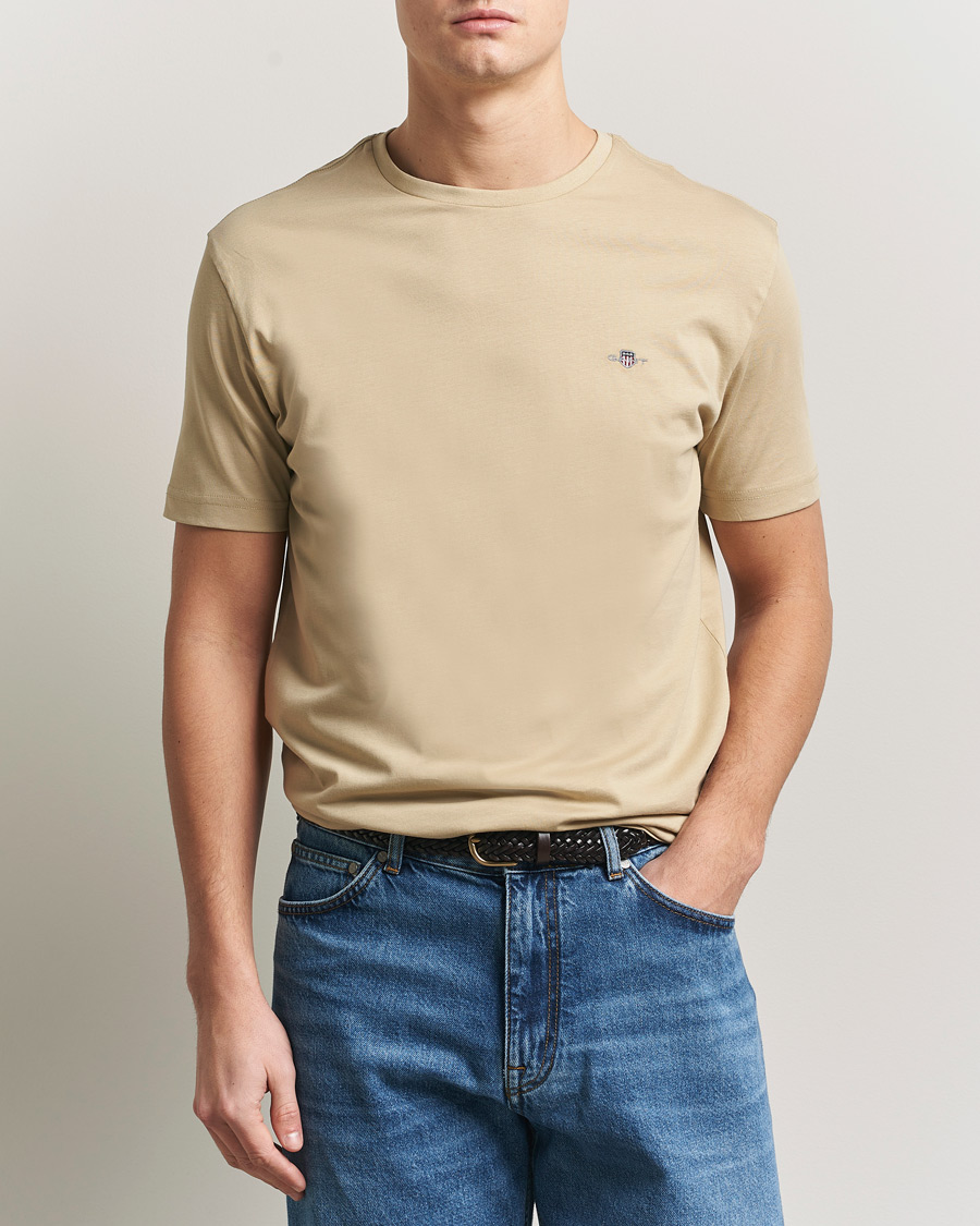 Uomini | T-shirt | Gant | The Original T-Shirt Oat Beige