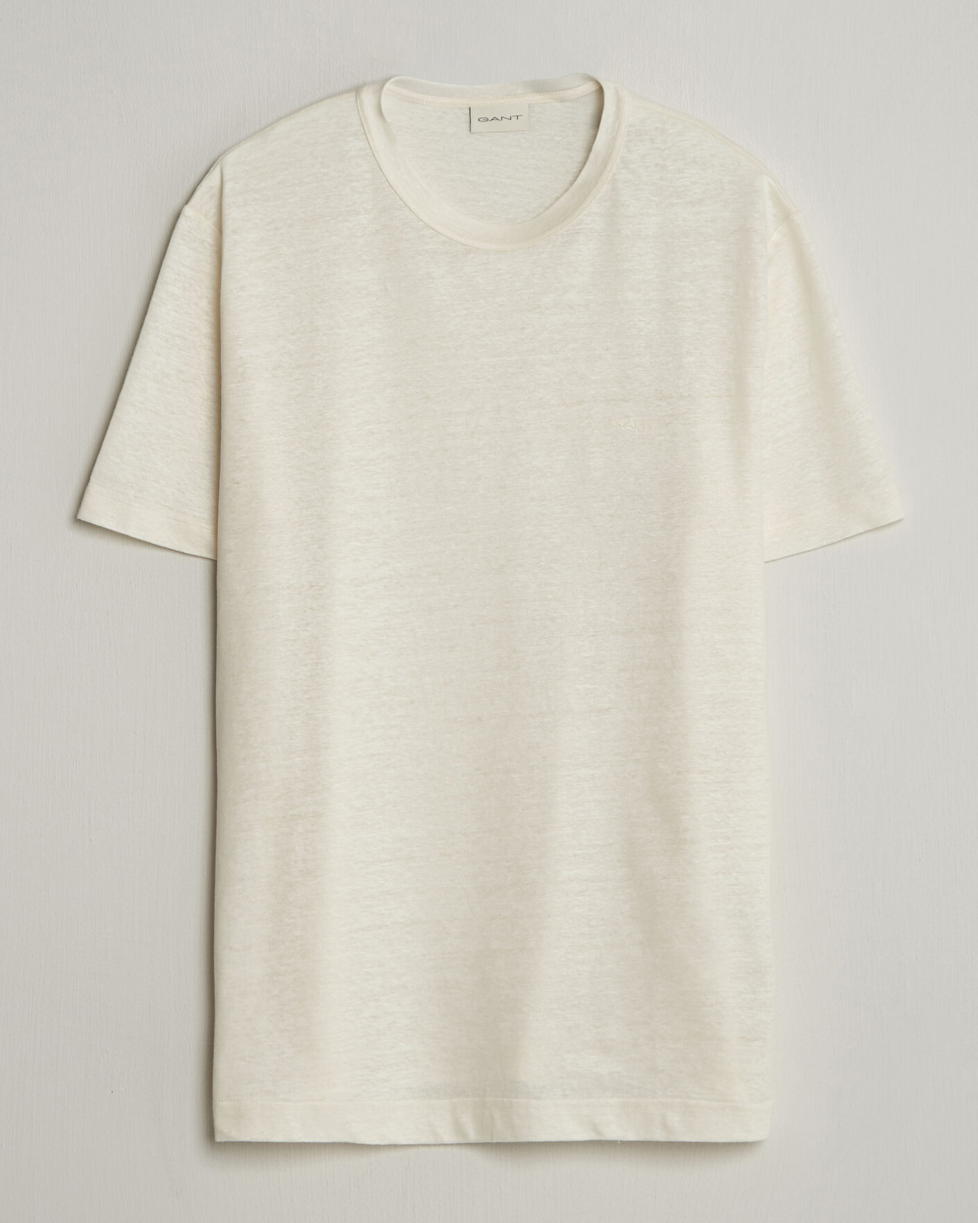 Uomini | T-shirt | GANT | Linen T-Shirt Creamed White