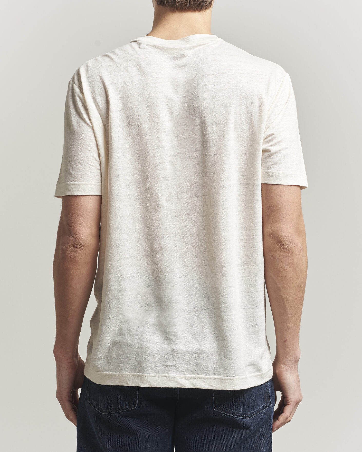 Uomini | T-shirt | GANT | Linen T-Shirt Creamed White