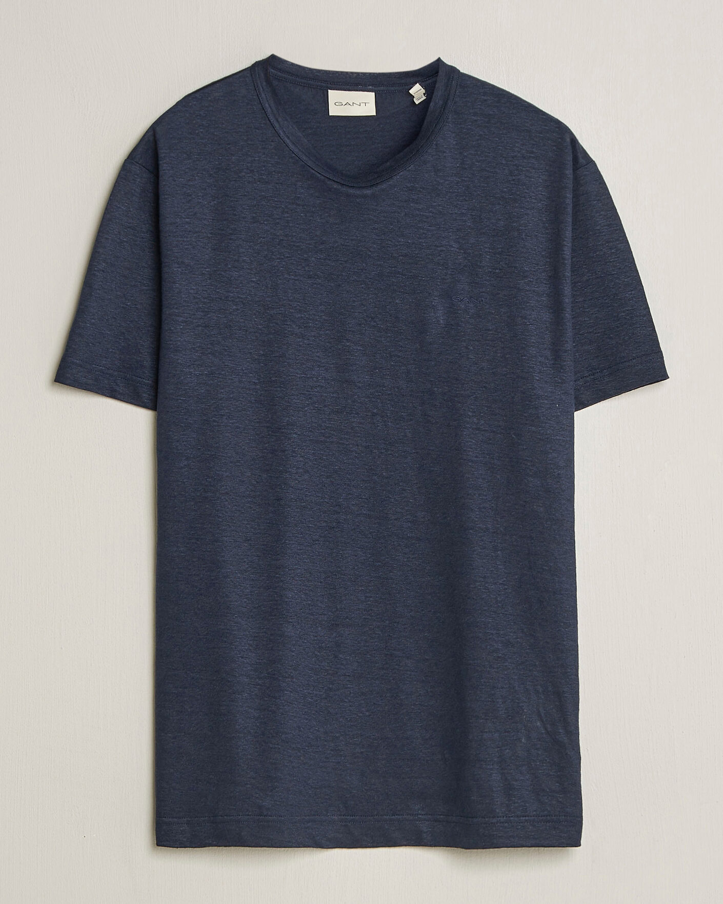 Uomini | T-shirt | Gant | Linen T-Shirt Evening Blue