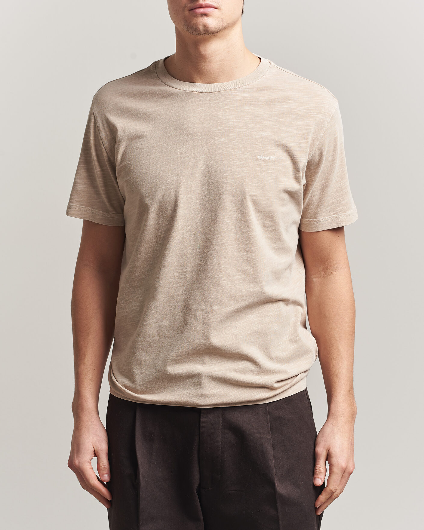 Uomini | T-shirt | GANT | Washed Slub T-Shirt Oat Beige