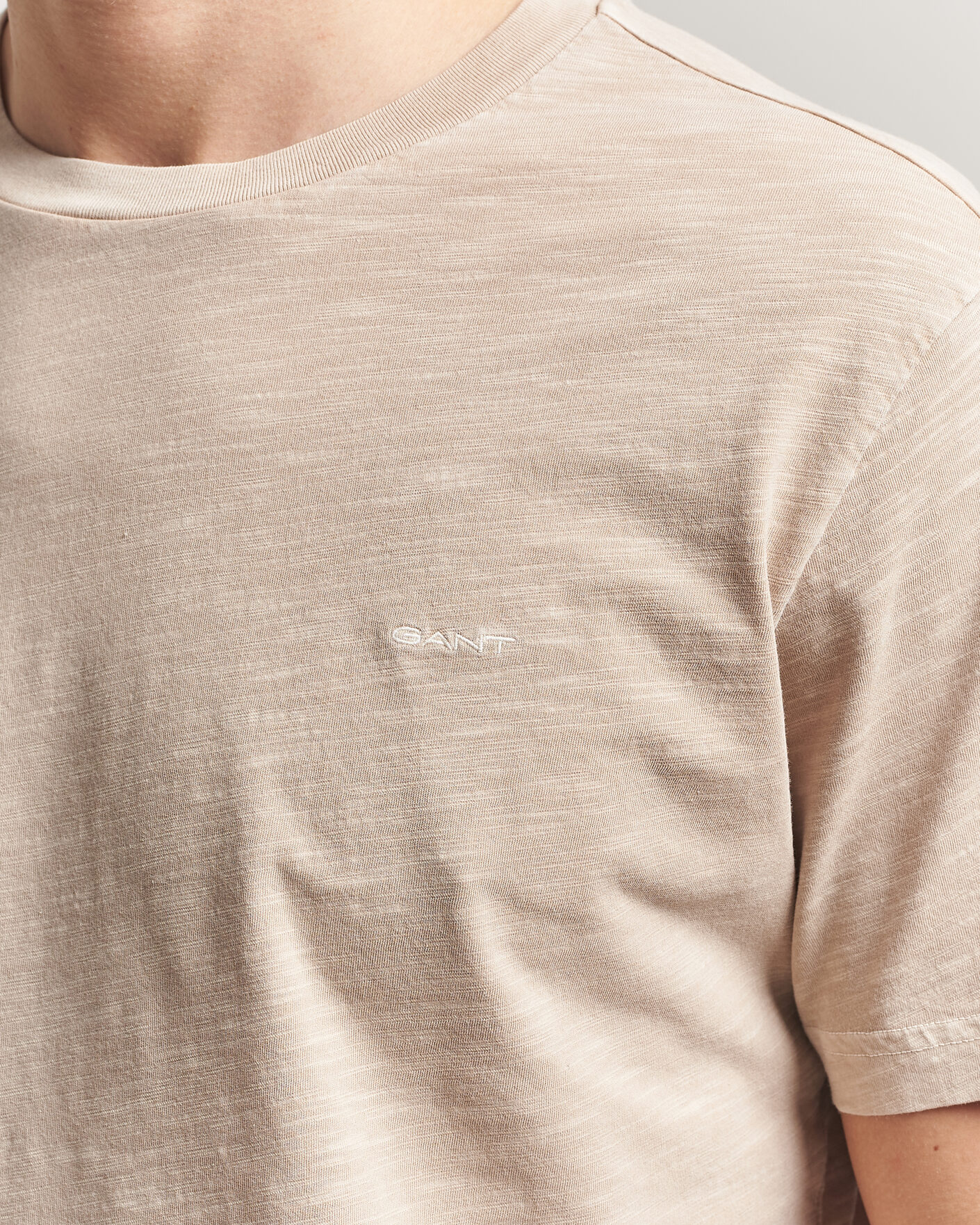 Uomini | T-shirt | Gant | Washed Slub T-Shirt Oat Beige